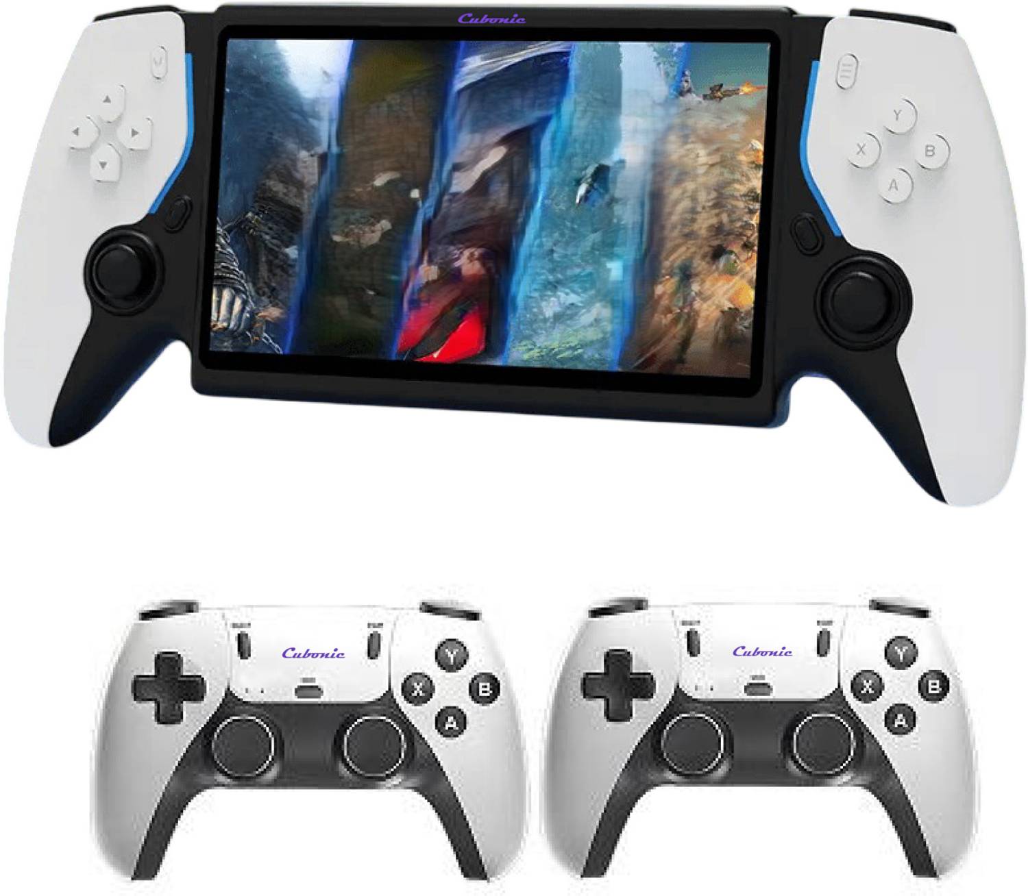 Cubonic Game Player 5| 7"Full HD Display| 21+ Emulators| HDMI | Dual Wireless Controller USB Gamepad