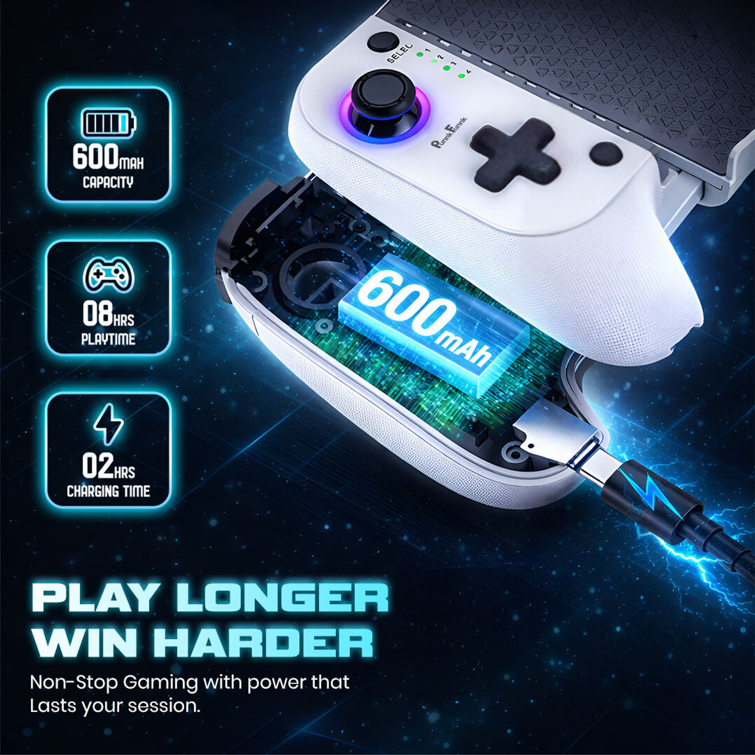 Image of PunnkFunnk Bluetooth Gaming Controller for Android & PC | Dual Shock | Rechargeable Gamepad Bluetooth Gamepad