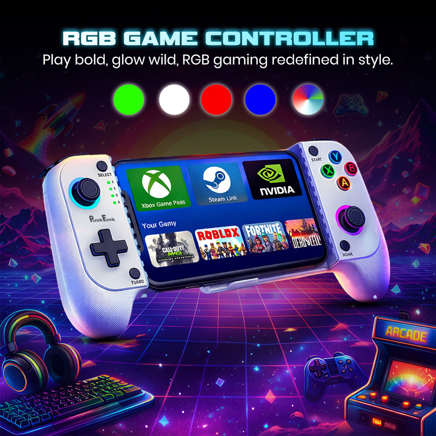 Image of PunnkFunnk Bluetooth Gaming Controller for Android & PC | Dual Shock | Rechargeable Gamepad Bluetooth Gamepad