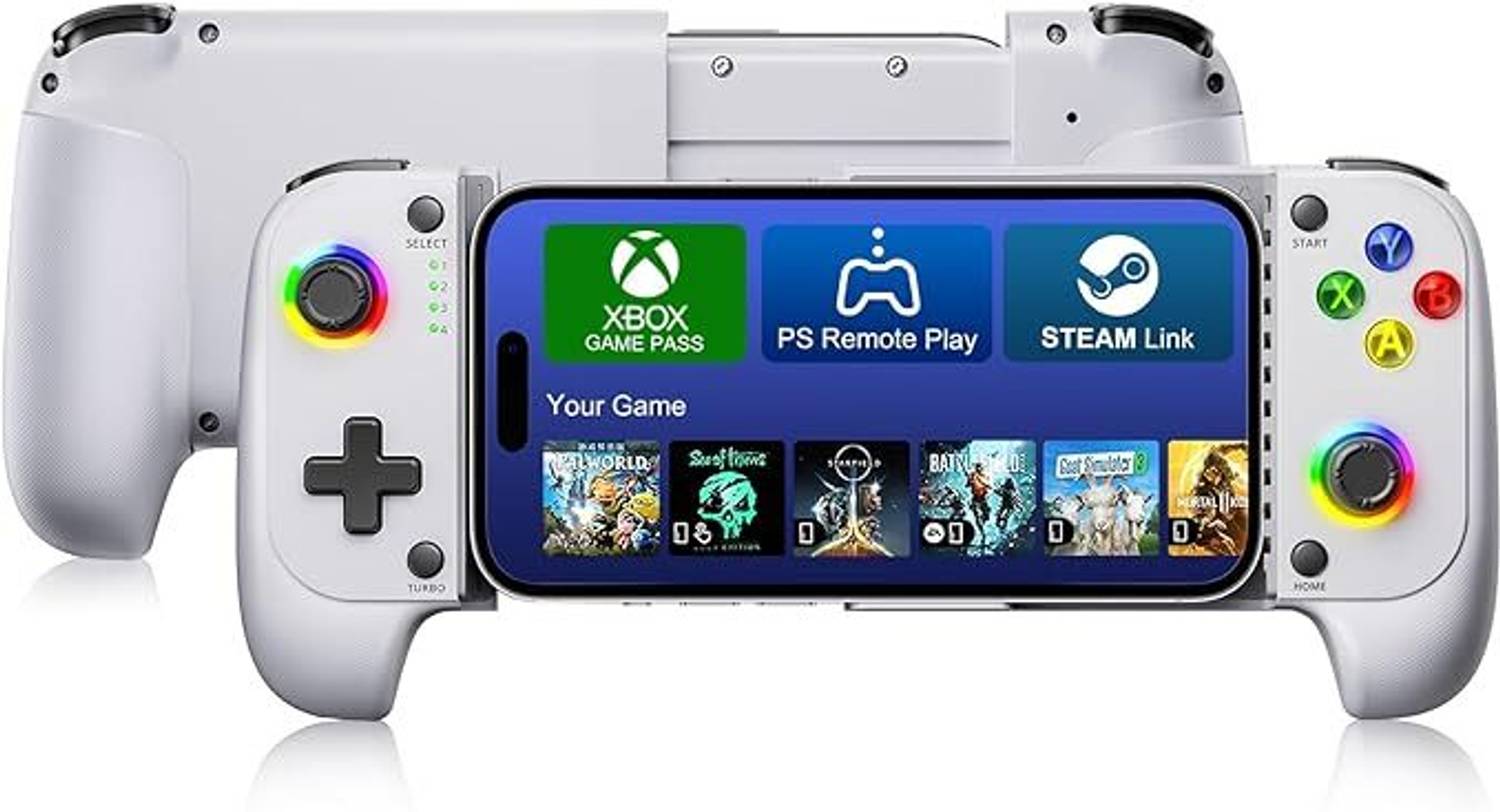 PunnkFunnk Mobile & PC Game Controller for iOs/Android, Hall Effect Phone Controller Case Bluetooth Gamepad