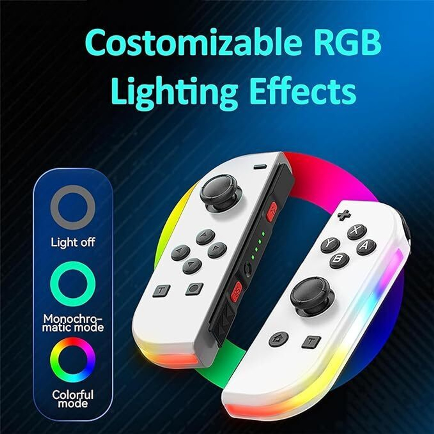 Image of Tobo RGB LED Joy Con Controller for Nitendo Switch Compatible with Switch TD-1282GA Bluetooth Gamepad