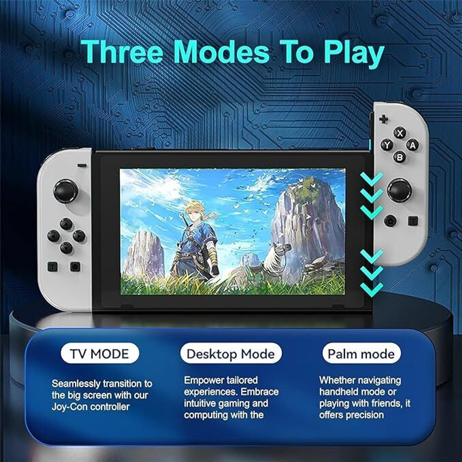 Image of Tobo RGB LED Joy Con Controller for Nitendo Switch Compatible with Switch TD-1282GA Bluetooth Gamepad