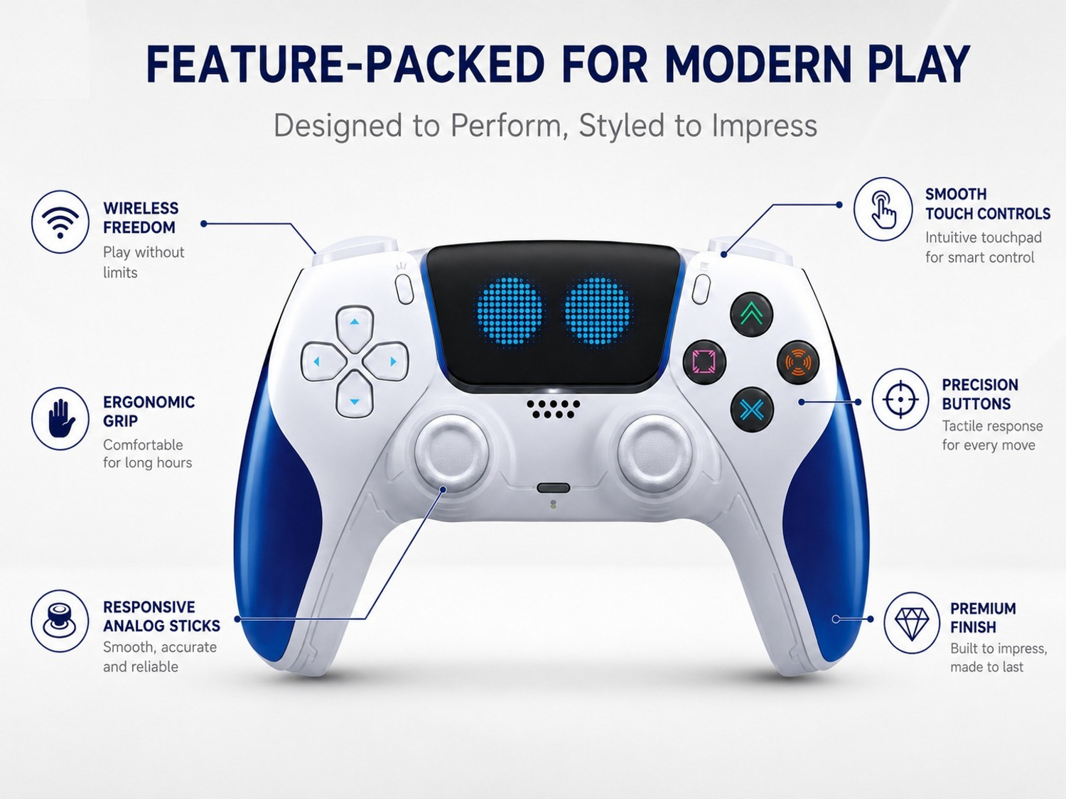Image of HG WORLD PS5 DualSense Wireless Gaming Controller for Playstation Console,Heptic Feedback Motion Controller