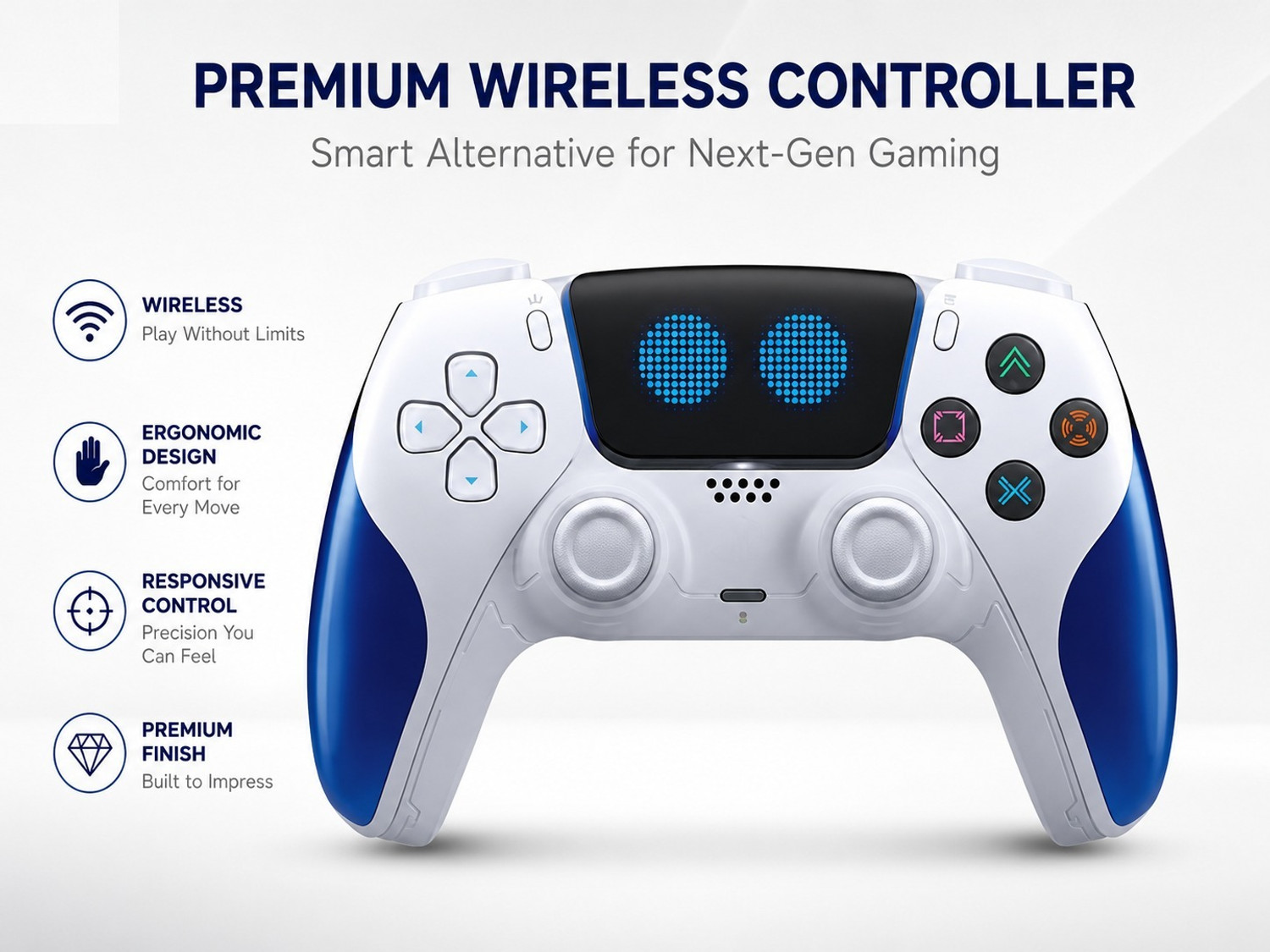 Image of HG WORLD PS5 DualSense Wireless Gaming Controller for Playstation Console,Heptic Feedback Motion Controller