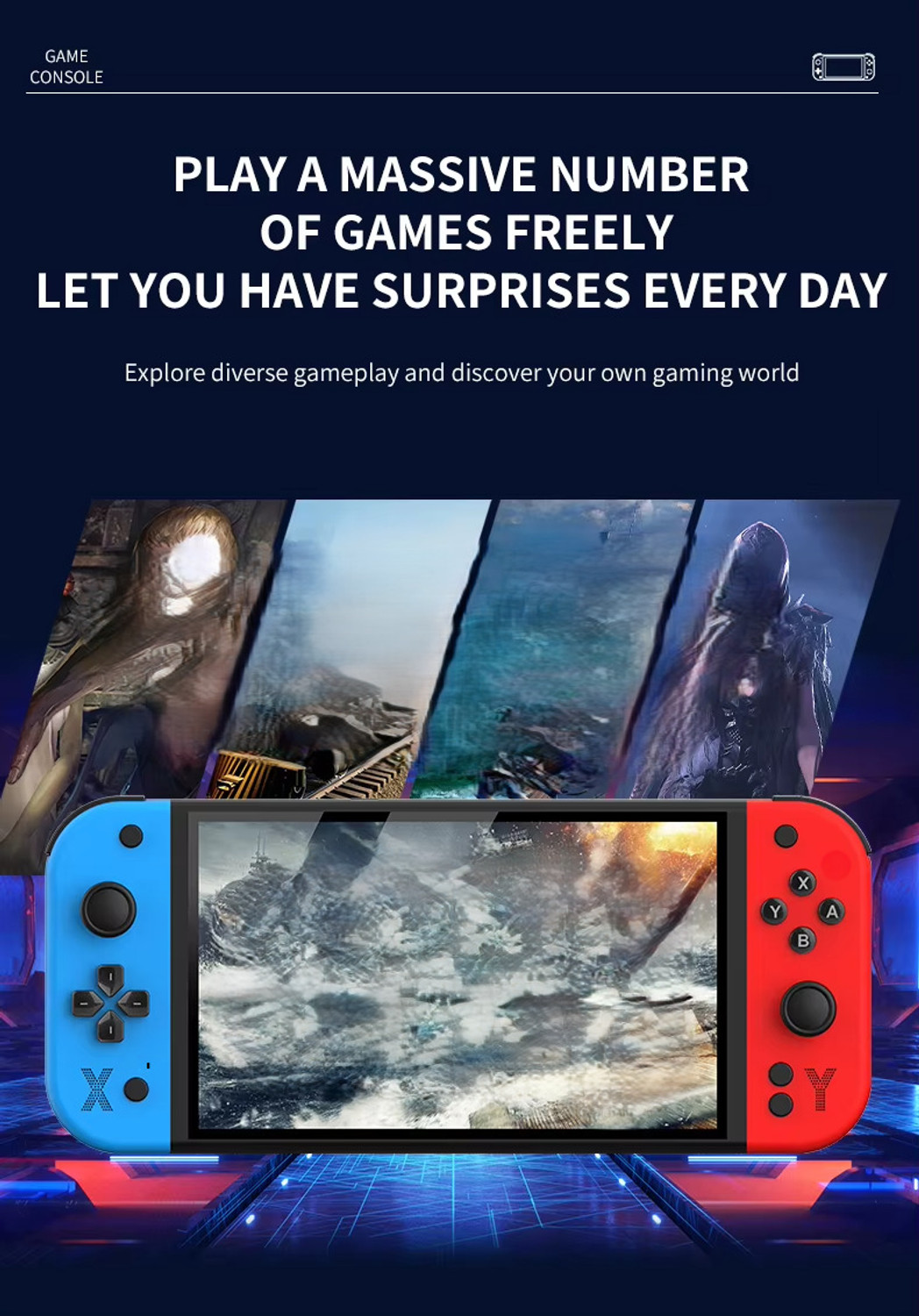 Image of Cubonic G90 Dual Joystick, 7 inch HD Display, Premium Look & Expandable Storage USB Gamepad