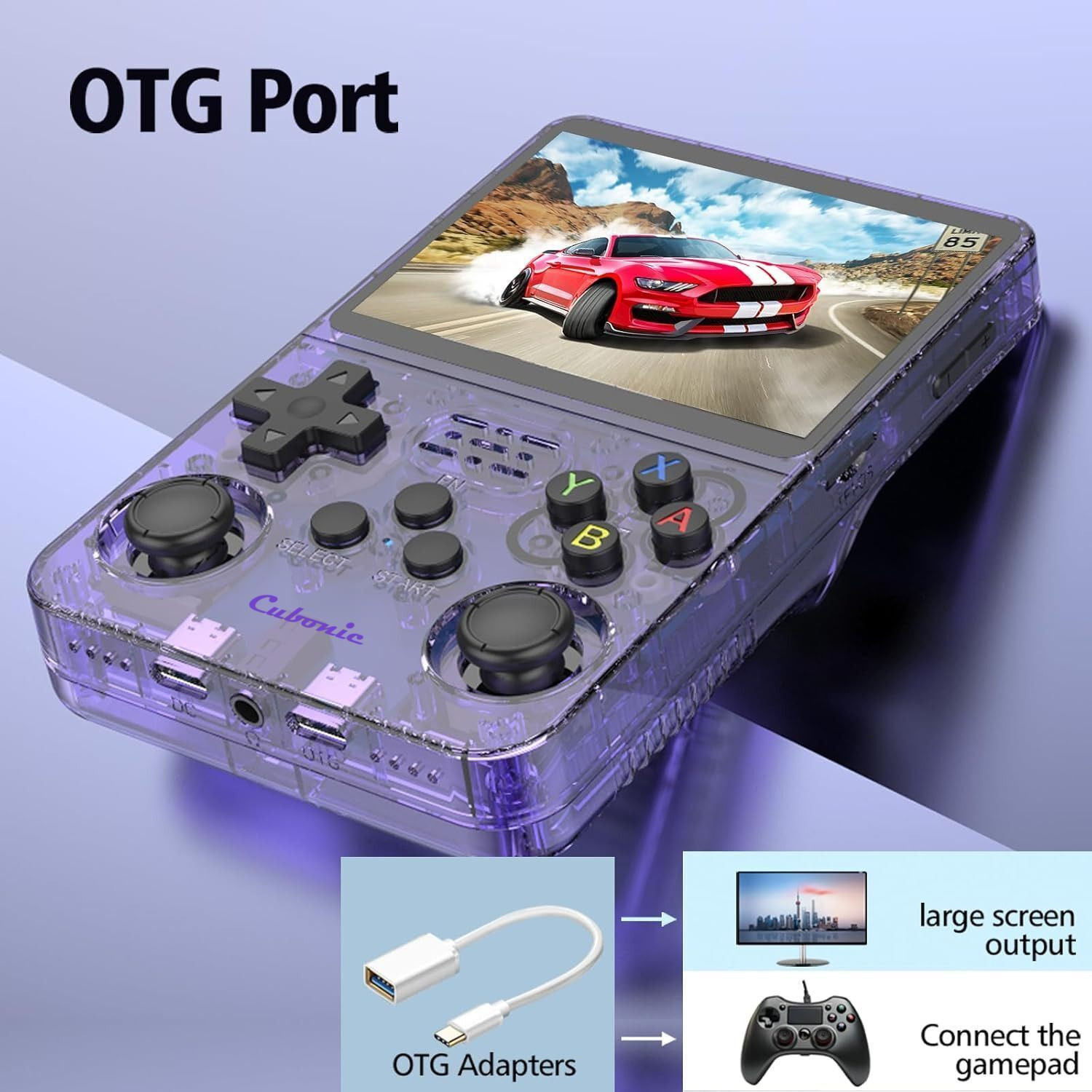Image of Cubonic Xplore R36S Dual Joystick, 3.5 inch HD Display, Quirky Look & Expandable Storage Wi-fi Gamepad