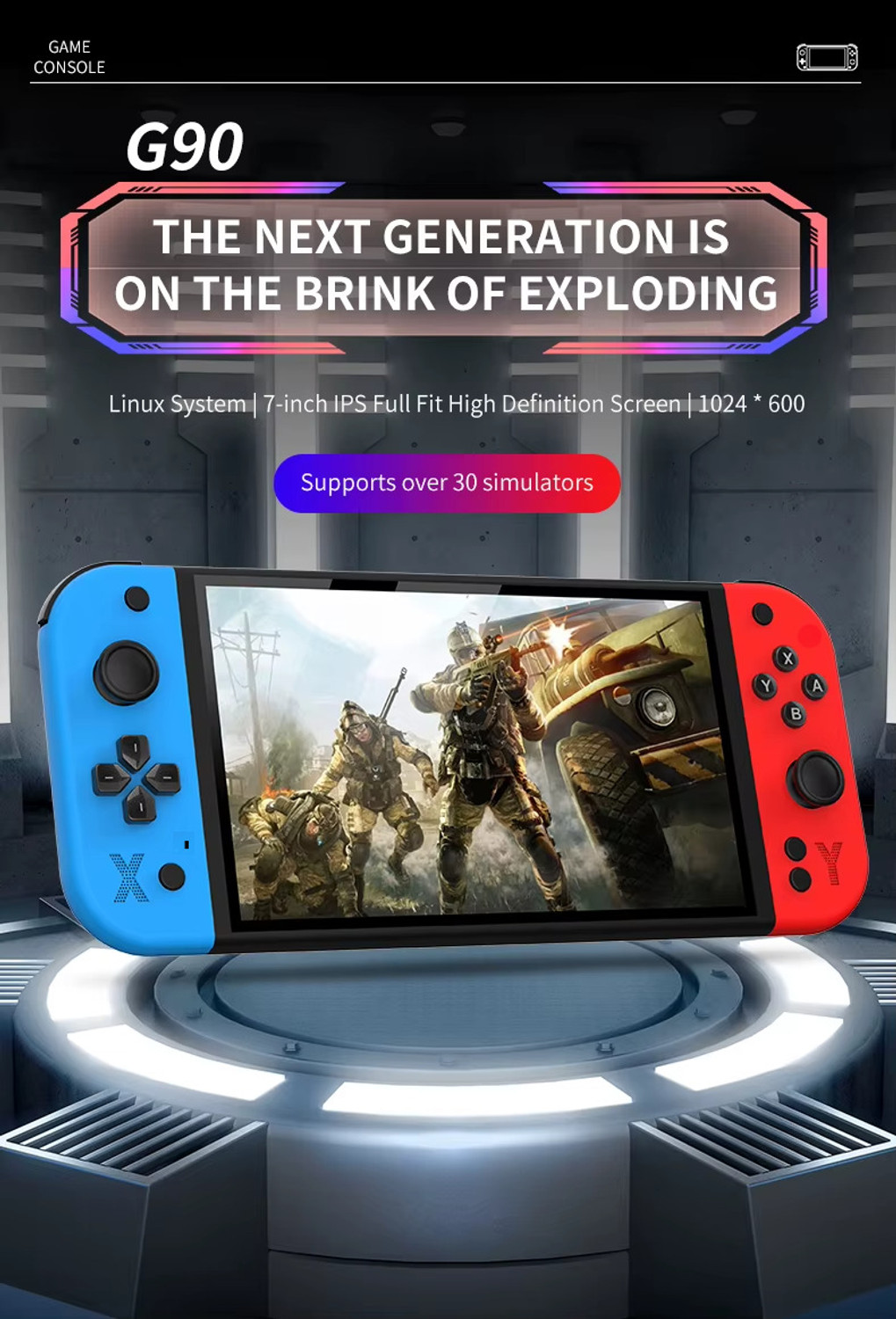 Image of Cubonic G90 Dual Joystick, 7 inch HD Display, Premium Look & Expandable Storage USB Gamepad