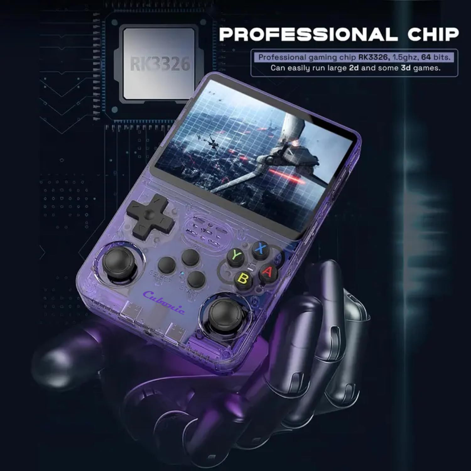 Image of Cubonic Xplore R36S Dual Joystick, 3.5 inch HD Display, Quirky Look & Expandable Storage Wi-fi Gamepad