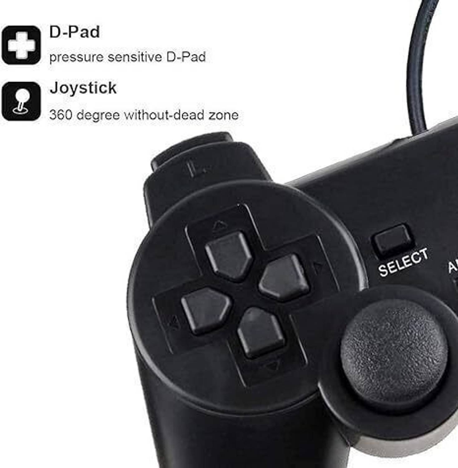 Tech Aura Ps-2 Wired Dualshock Gamepad Black - Image 3