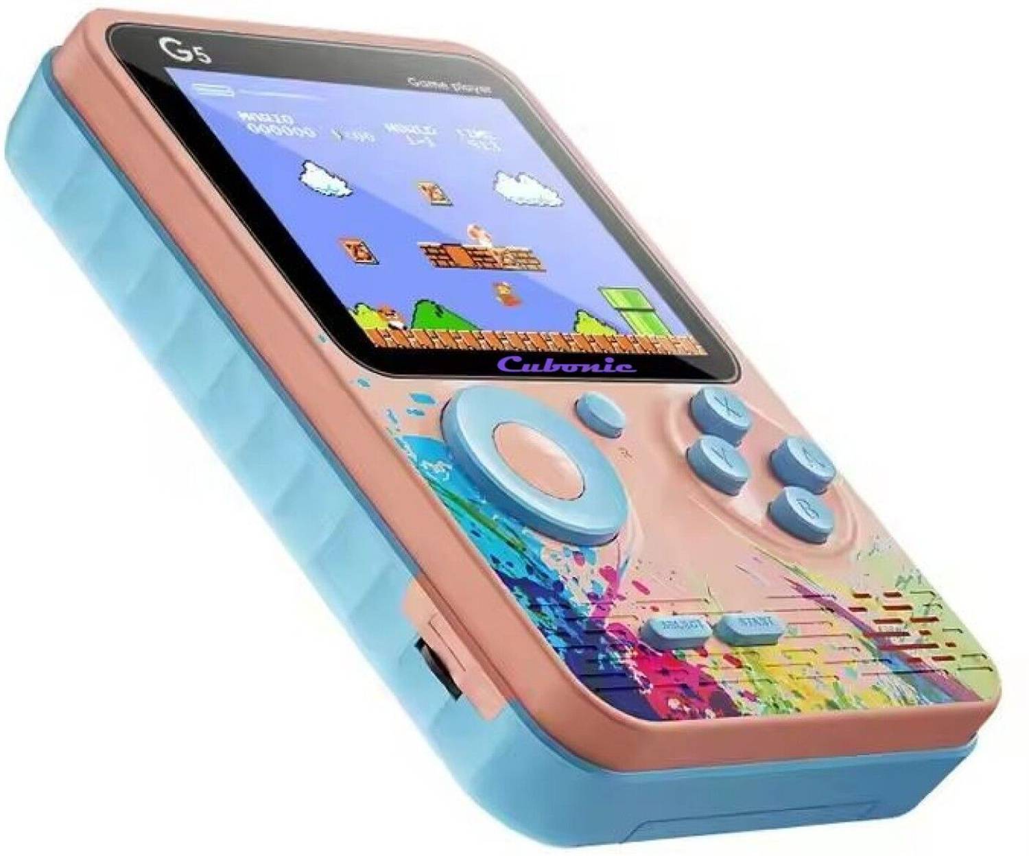 Cubonic G5 Retro Game Console | 3” LCD Screen | 500+ Built-in Games | Long Backup USB Gamepad