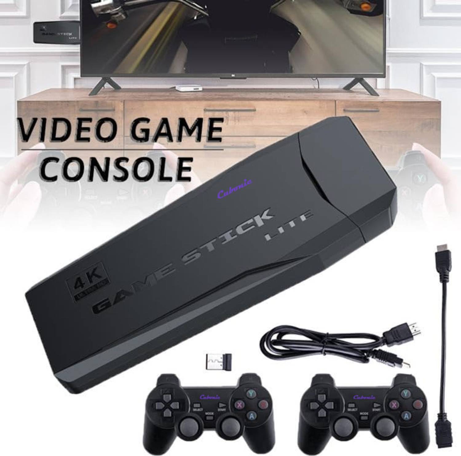 Cubonic M8 Lite Game Stick| Plug & Play HDMI| 23 Emulators Inbuilt | 64GB MicroSD Ready USB Gamepad