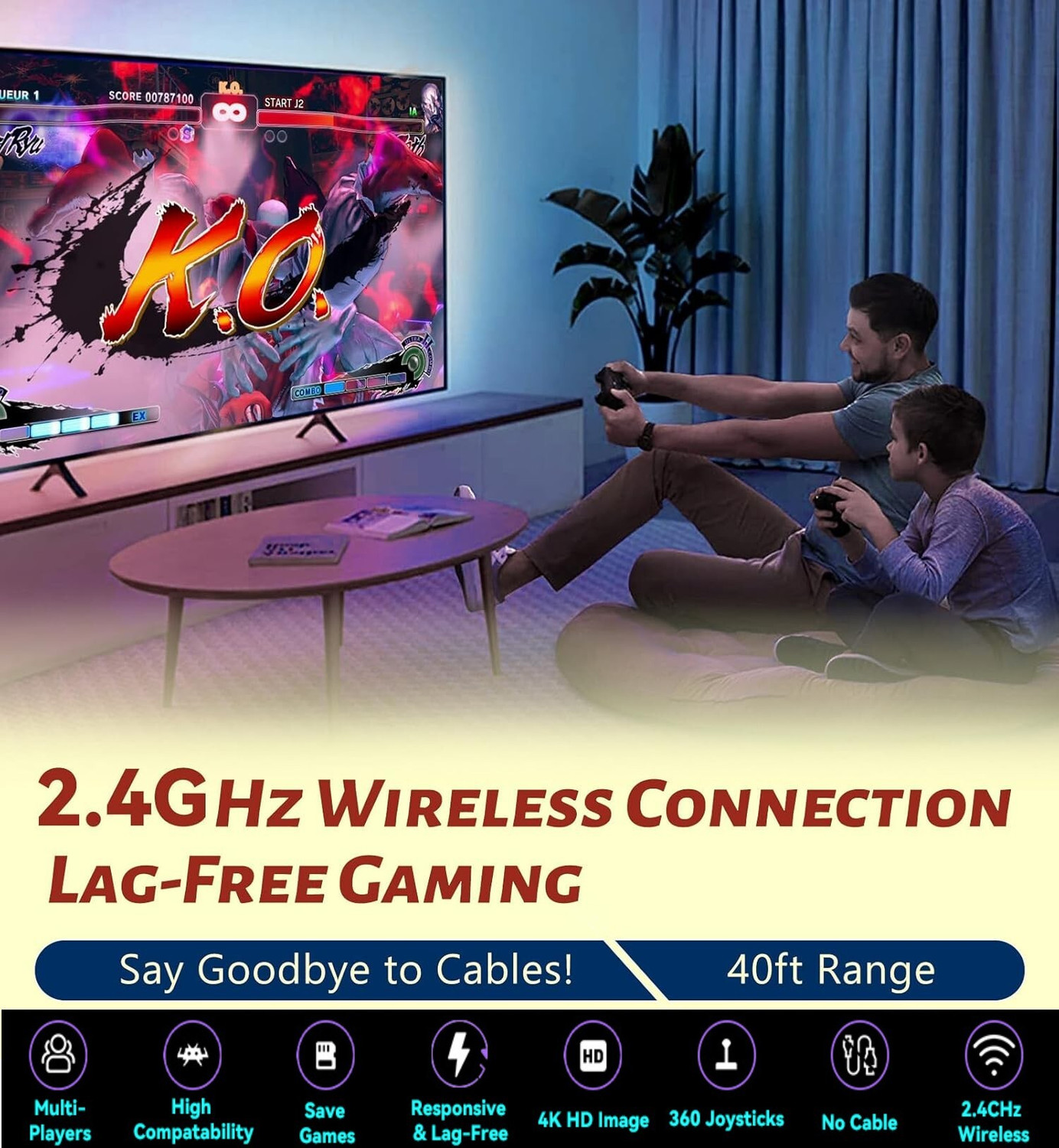 Image of Cubonic M8 Lite Game Stick| Plug & Play HDMI| 23 Emulators Inbuilt | 64GB MicroSD Ready USB Gamepad