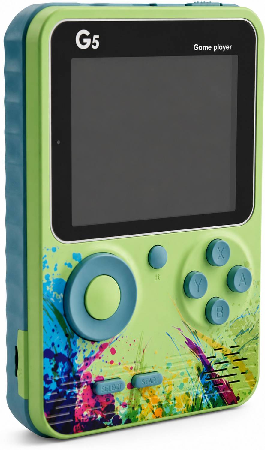 MHK Retro Portable Handheld Gaming Console with Large Display Built In Games Recharg USB Gamepad
