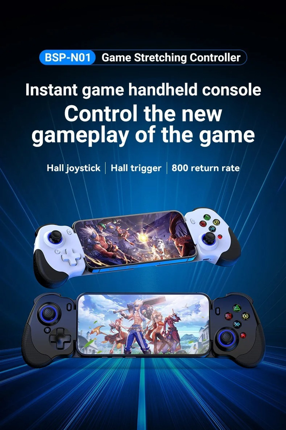 Image of Etzin BSP-N01 Retractable Type-C Phone Gamepad Mobile Phone Game Controller Bluetooth Gamepad