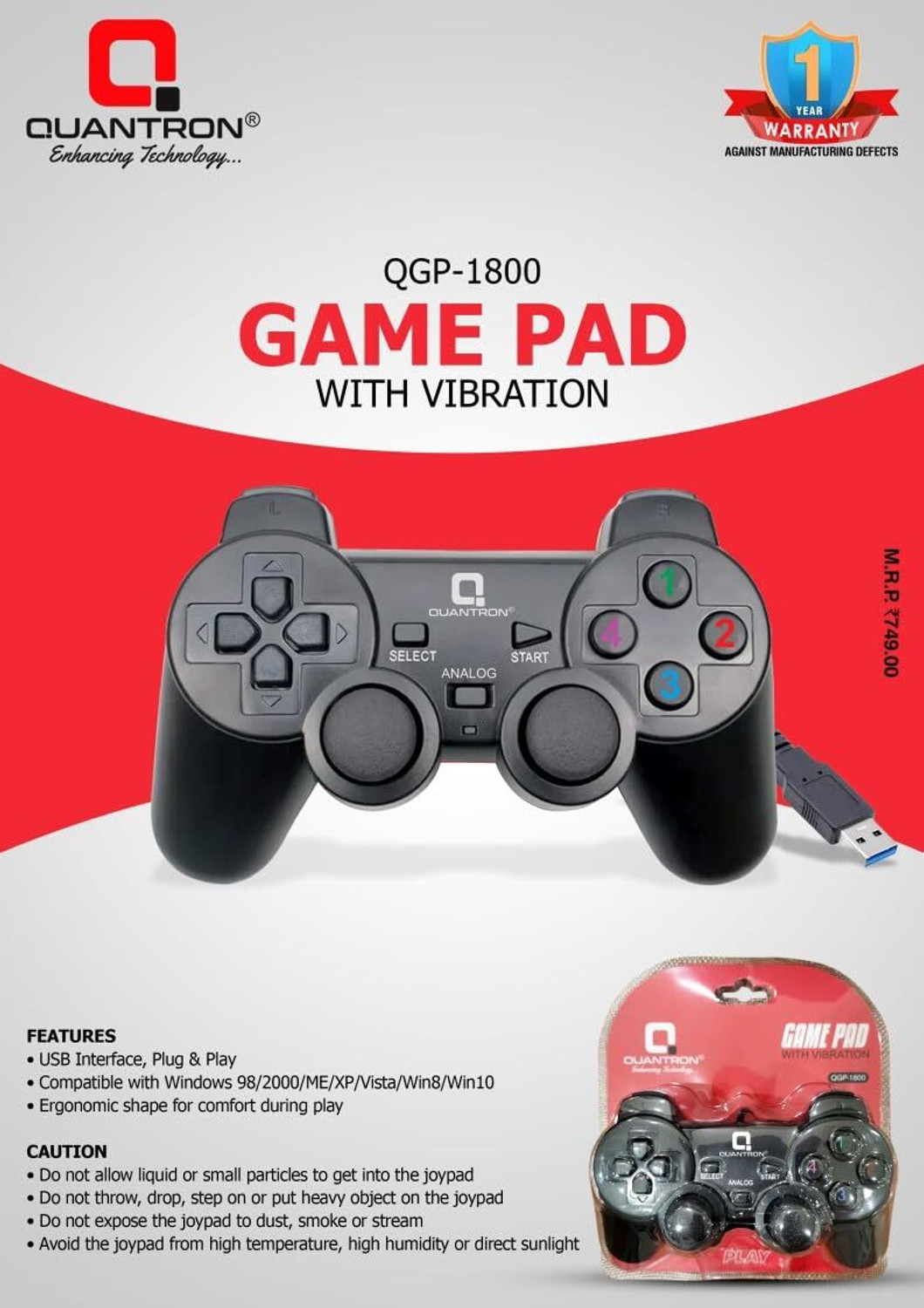 Image of Quantron QGP-1800 USB Gamepad