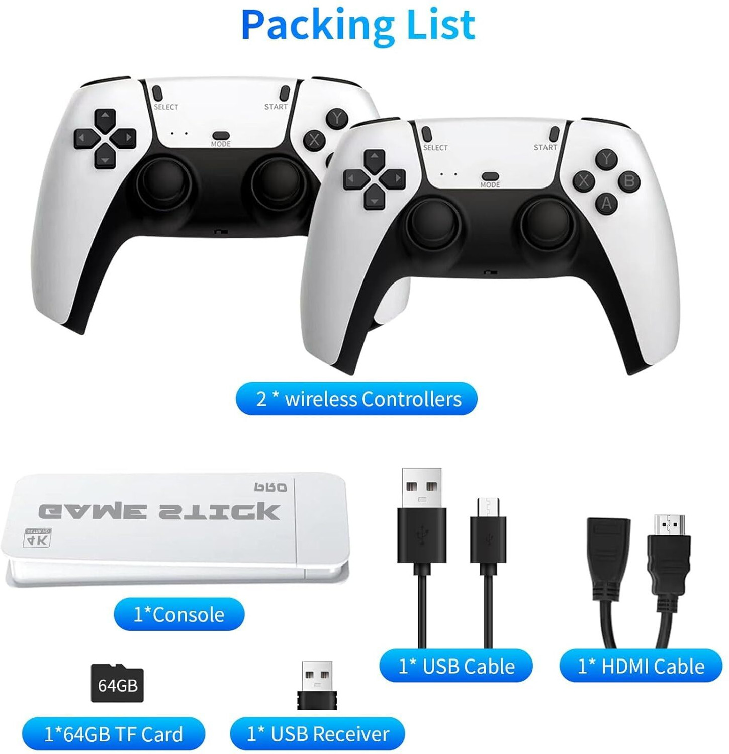Image of SHAILRON 2.4 M15 Retro Game Stick 20000+ Classic Video Games, 23 Emulators, 64G Storage Wi-fi Gamepad