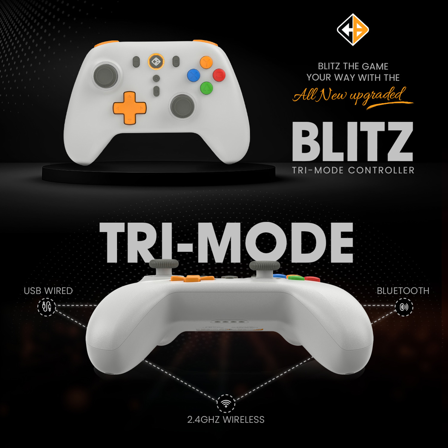 Image of Cosmic Byte Blitz Bluetooth, Wi-fi, and USB Gamepad (For PC, Android, and iOS) Bluetooth, USB, Wi-fi Gamepad