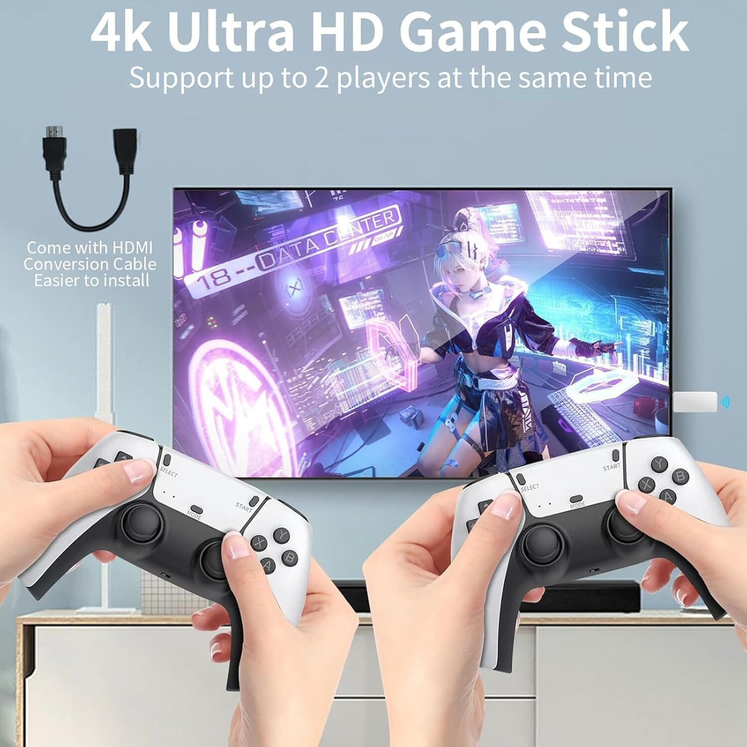 Image of KITAI Wireless Retro Game Console with 4K HDMI, Built-in 23 Emulators Wi-fi Gamepad