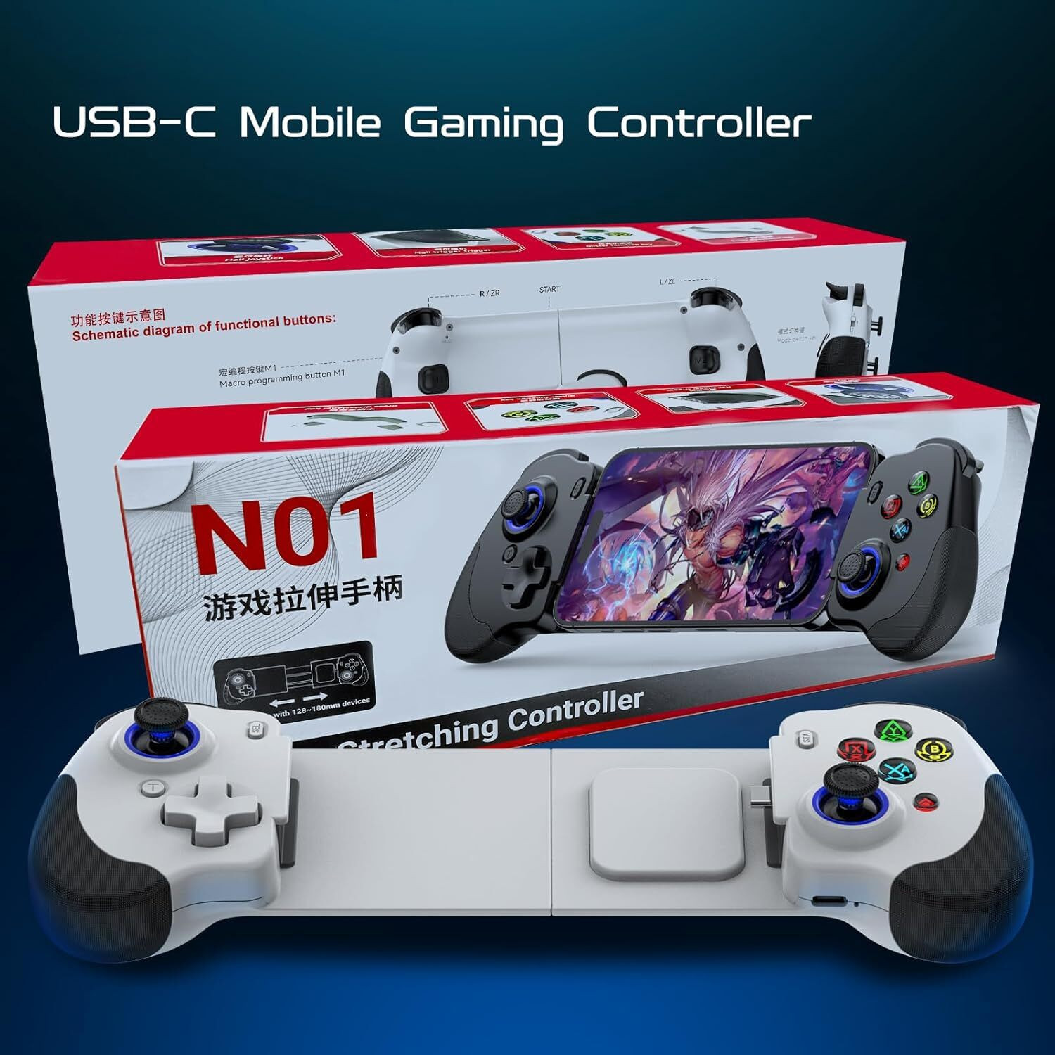 Image of Tobo Mobile Gaming Controller for Android & Phone 15 /16 Series (USB-C) - Remote Play Bluetooth Gamepad