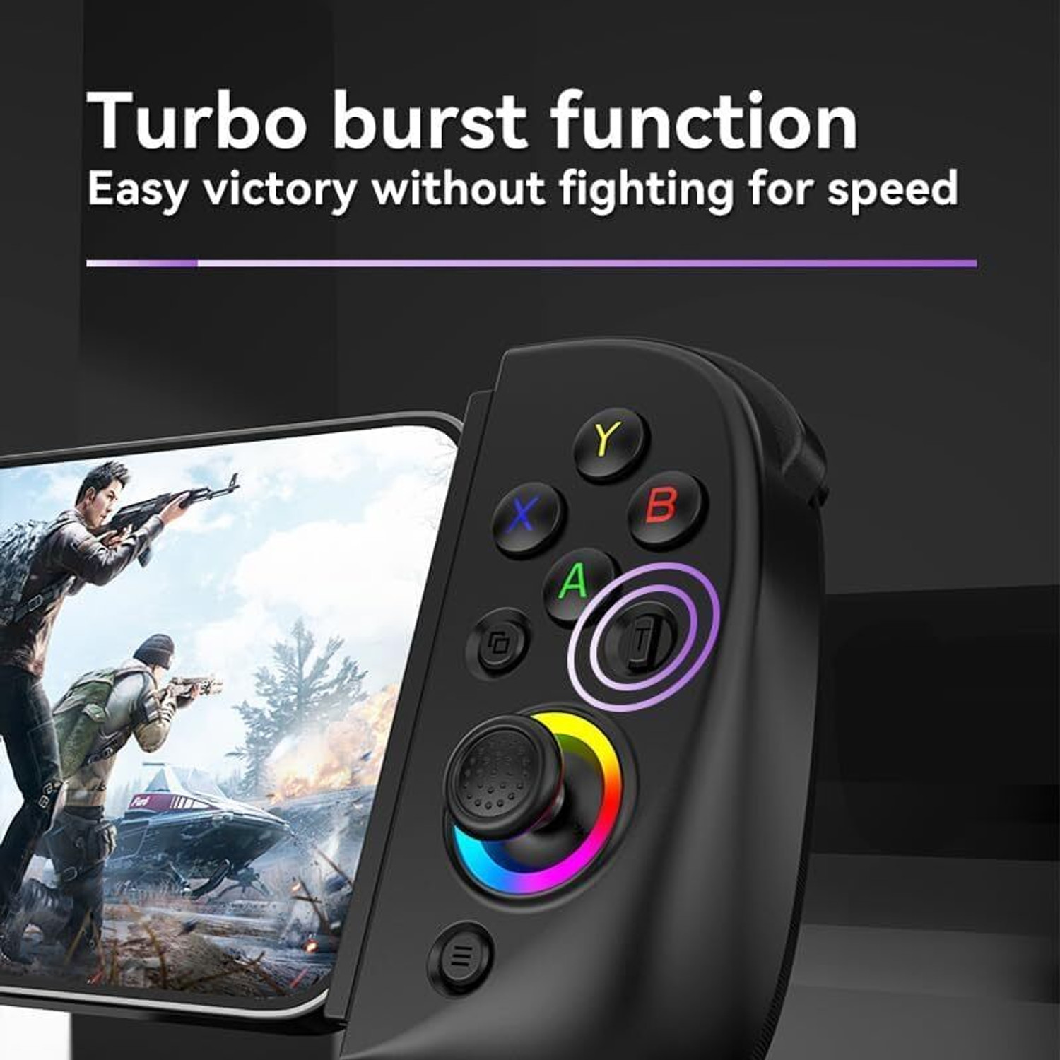Image of Etzin D8 Telescopic Mobile Phone Gamepad with Turbo /6-axis Gyro /Vibration Wireless Bluetooth Gamepad