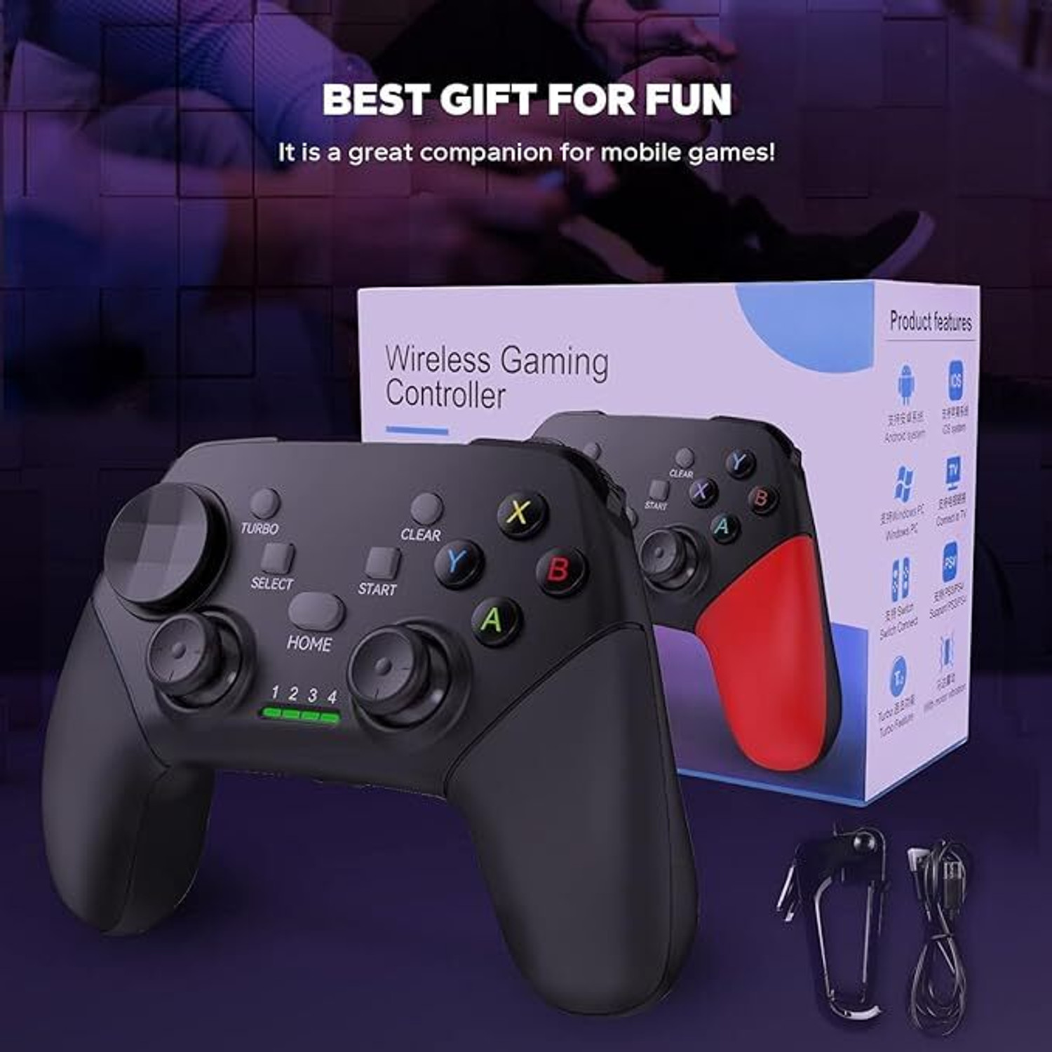 Image of Etzin Wireless Mobile Gaming Controller BSP G9 Android, iPad,Tablet, PC EPL-1284GA Bluetooth Gamepad