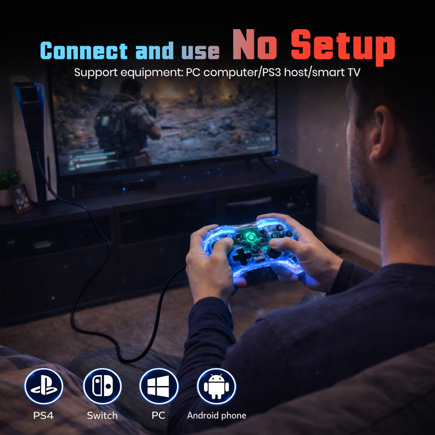 Image of PunnkFunnk S03 Wired Gaming Controller for Android And iOS Bluetooth Gamepad