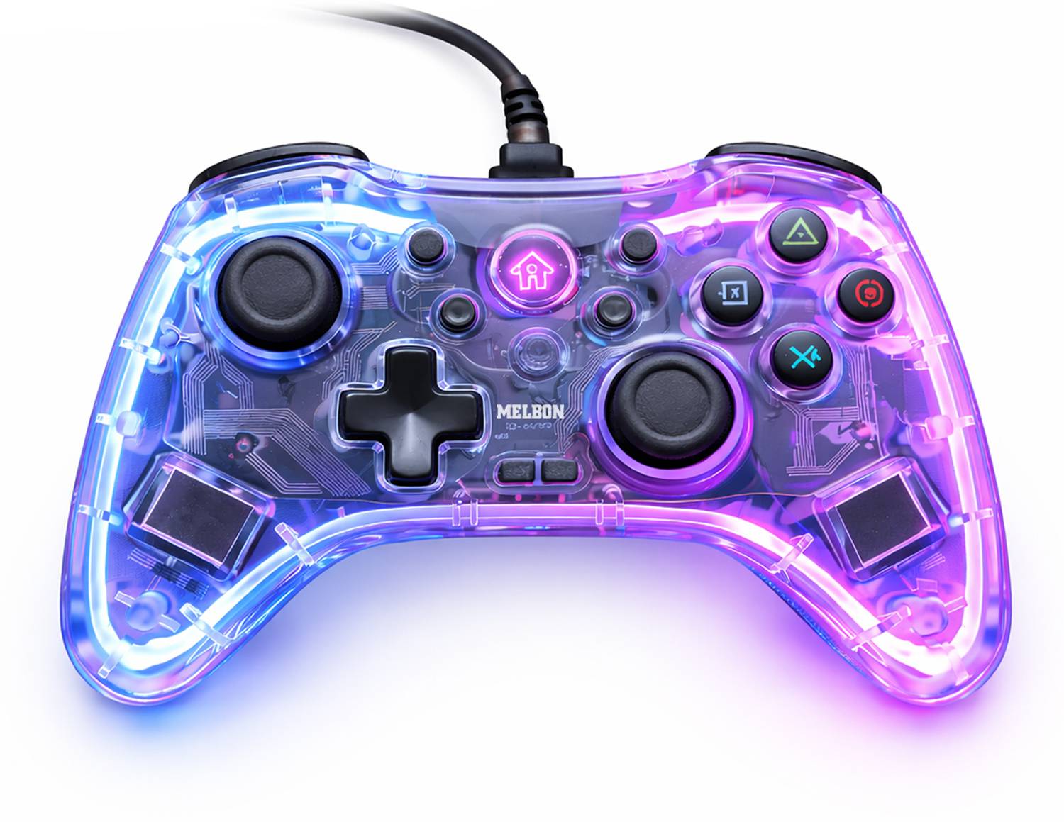 Melbon Wired Gaming Controller with Turbo Button and Dual Joystick USB Gamepad