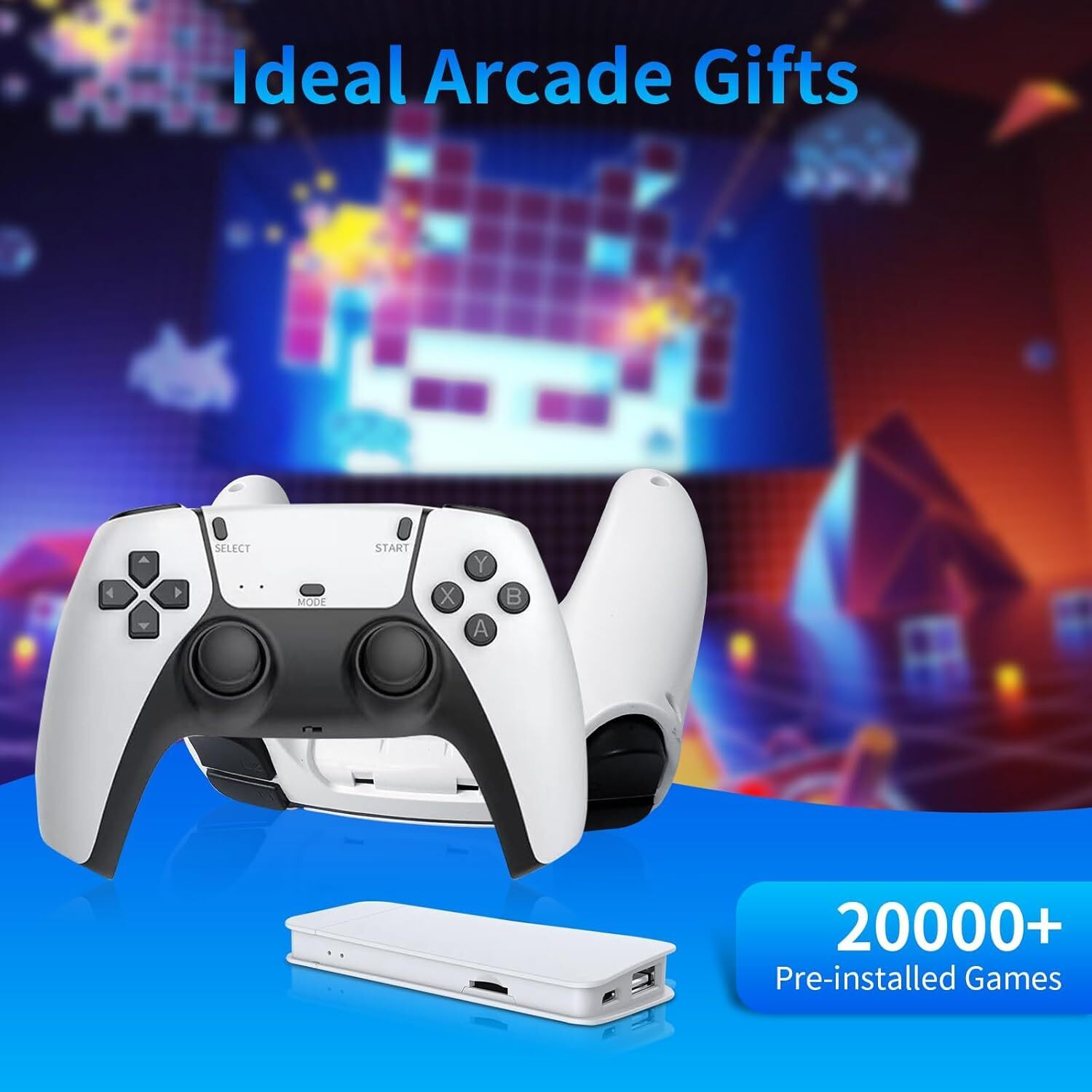 Image of SHAILRON 2.4 M15 Retro Game Stick 20000+ Classic Video Games, 23 Emulators, 64G Storage Wi-fi Gamepad