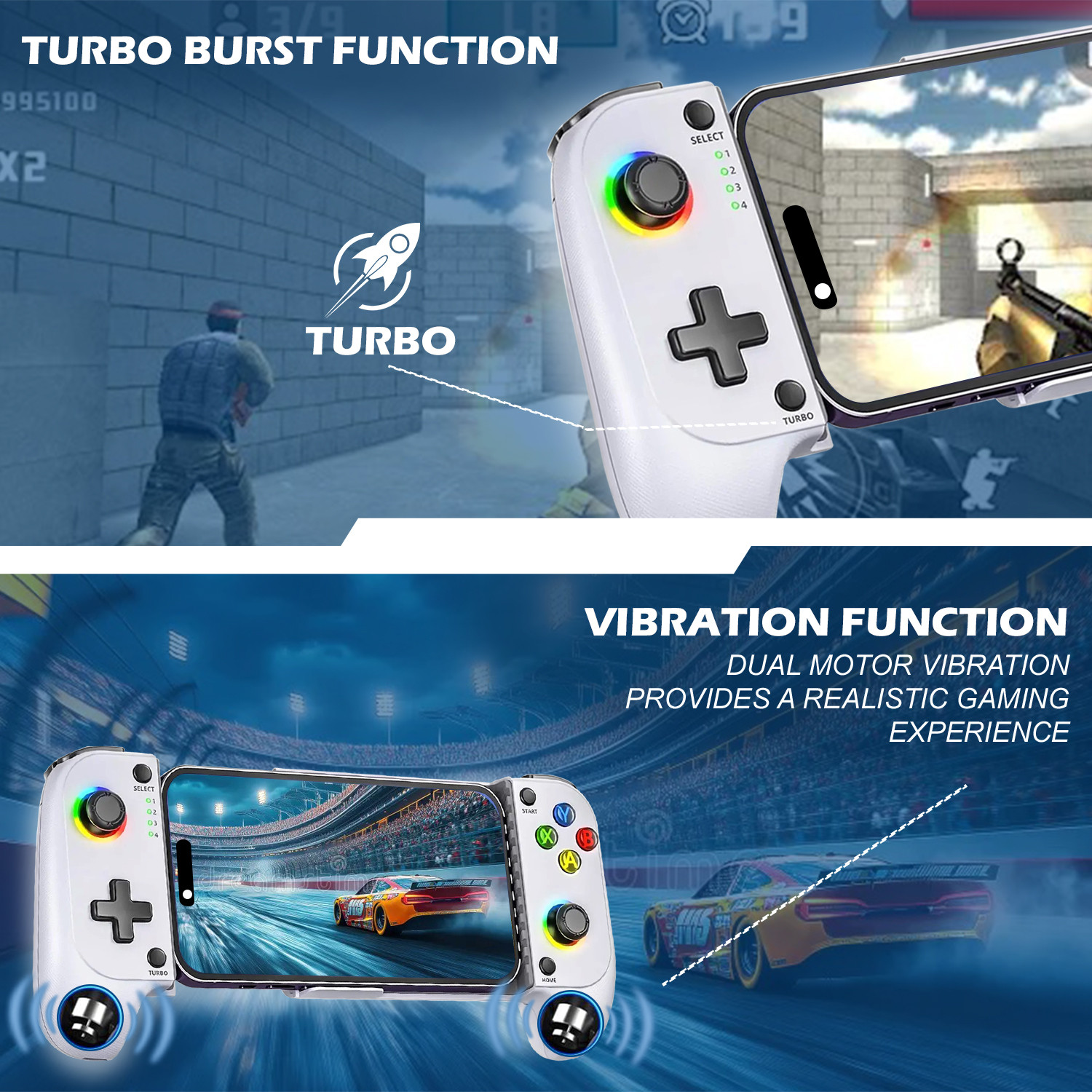 Image of Melbon Bluetooth Mobile Gaming Controller for Android & iOS | Cloud Gaming Ready Bluetooth Gamepad