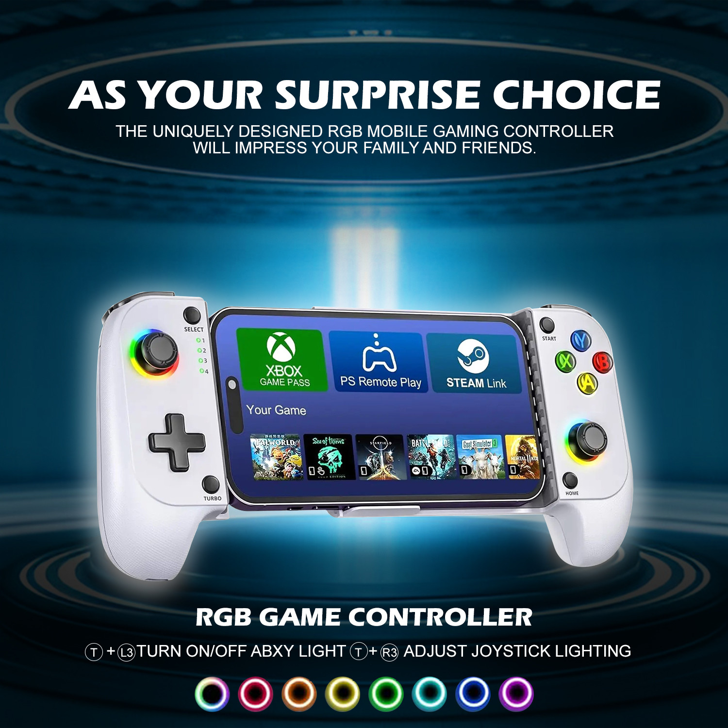 Image of Melbon Bluetooth Mobile Gaming Controller for Android & iOS | Cloud Gaming Ready Bluetooth Gamepad
