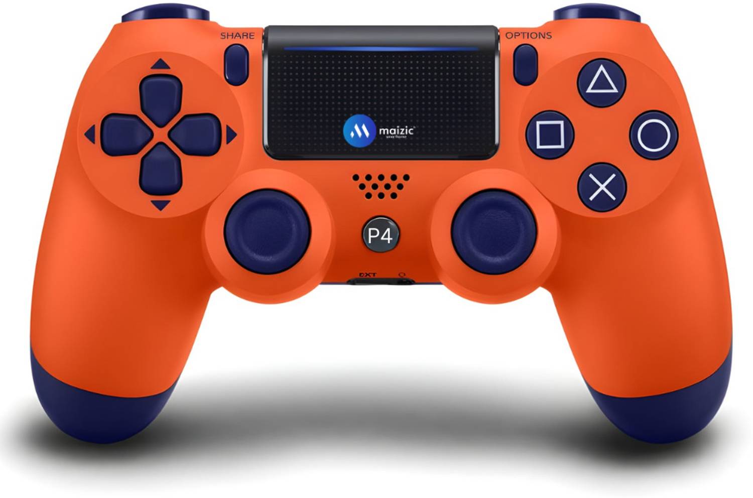 Maizic Smarthome Funetic Orange Wireless Bluetooth P4 Controller | Dual Vibration, Touchpad Gamepad