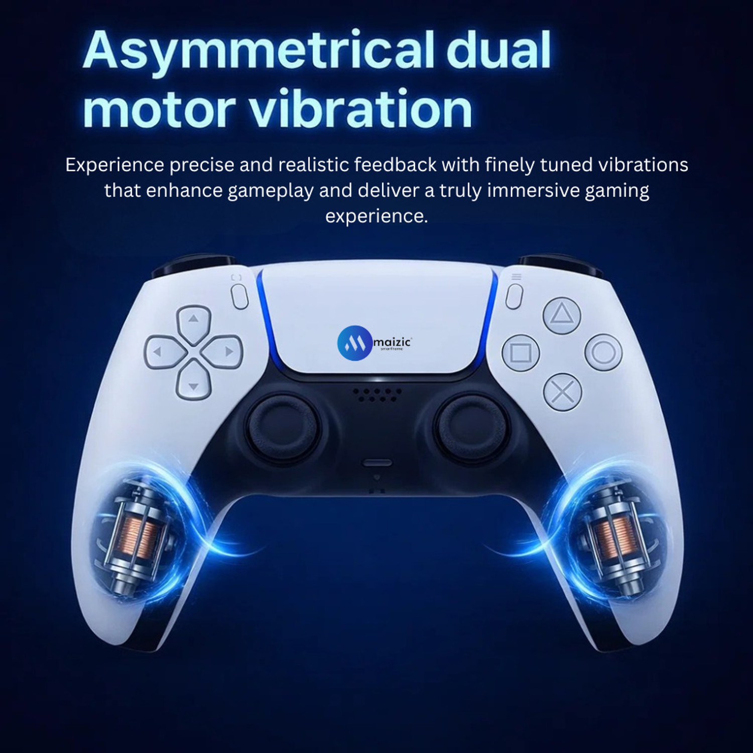 Image of Maizic Smarthome Play-X White Wireless Gaming Controller with Dual Asymmetric Motors Gamepad