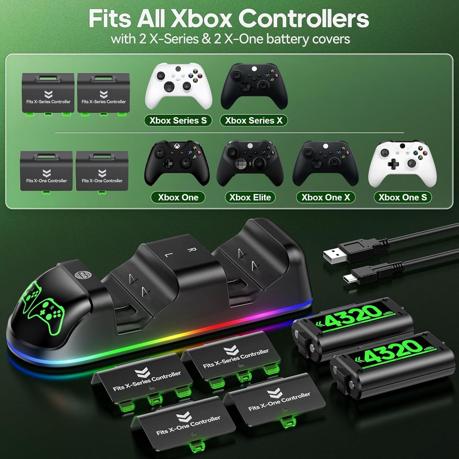 Image of HG WORLD OIVO Wireless Controller Charging Dock IV-X131 Charge -Up to 18 Hr of Gameplay USB Gamepad