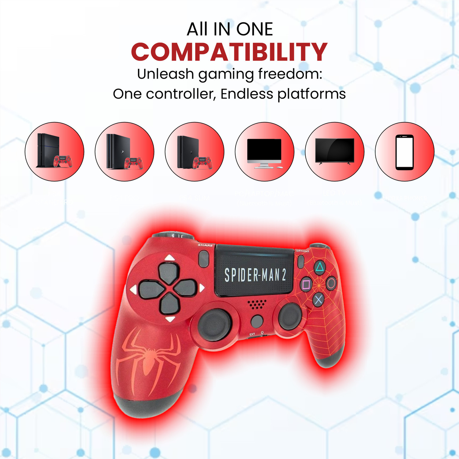 Image of HG WORLD PS4 Playstation Controller Dualshock 4 Wireless,High Performance Dual Motor Joystick