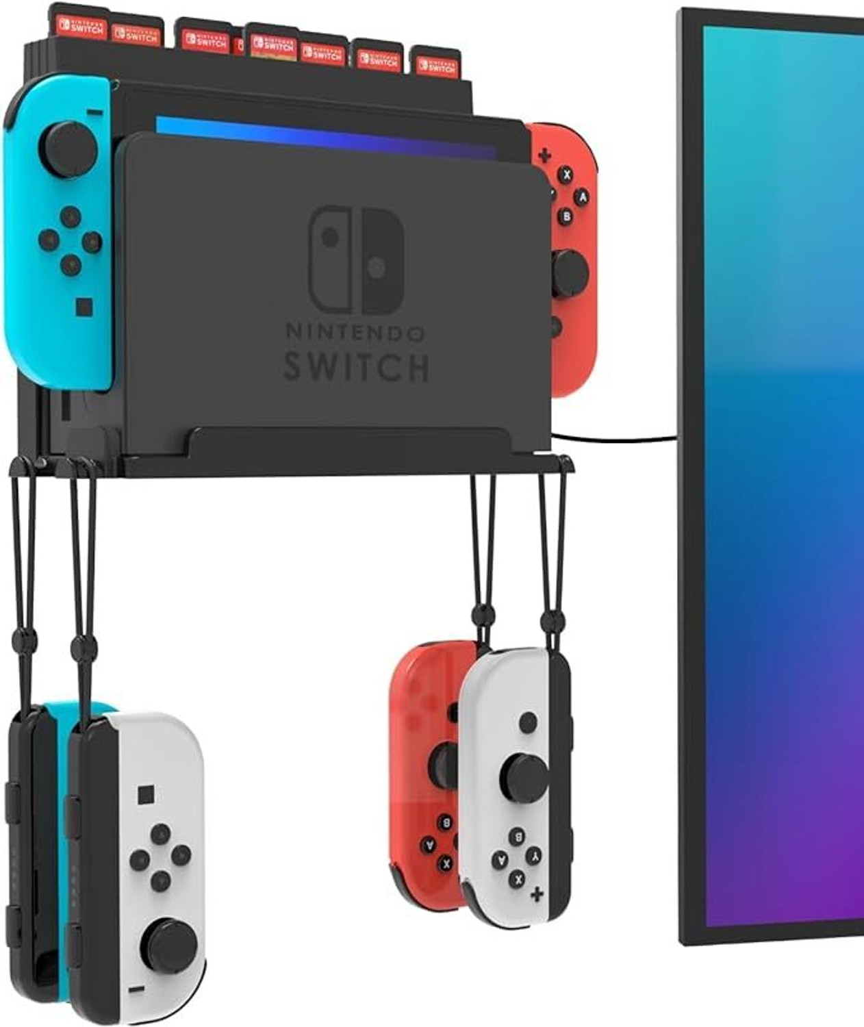 Image of HG WORLD Dobe Dock Wall Mounting Bracket For Nintendo Switch Wall Mount OLED & V2 Console Gamepad