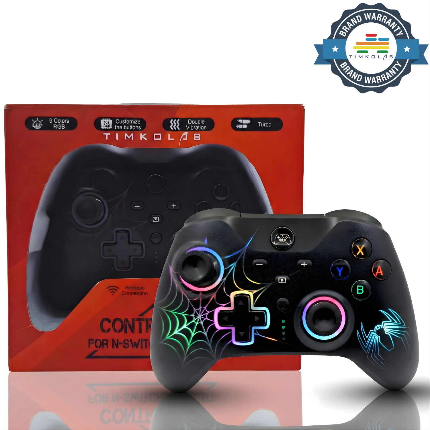 Image of Timkolas Wireless Gaming Controller with RGB LED Lights Compatible &PC,Windows,Console 01 Bluetooth Gamepad
