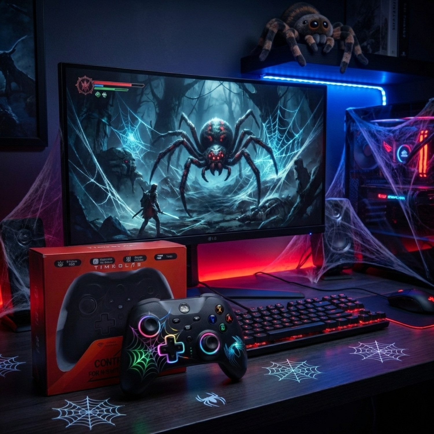 Image of Timkolas Wireless Gaming Controller with RGB LED Lights Compatible &PC,Windows,Console 02 Bluetooth Gamepad
