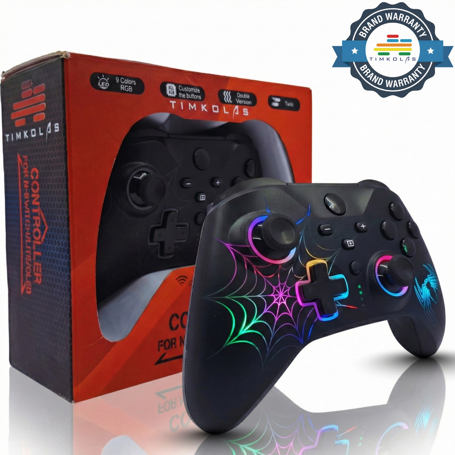 Image of Timkolas Wireless Gaming Controller with RGB LED Lights Compatible &PC,Windows,Console 04 Bluetooth Gamepad