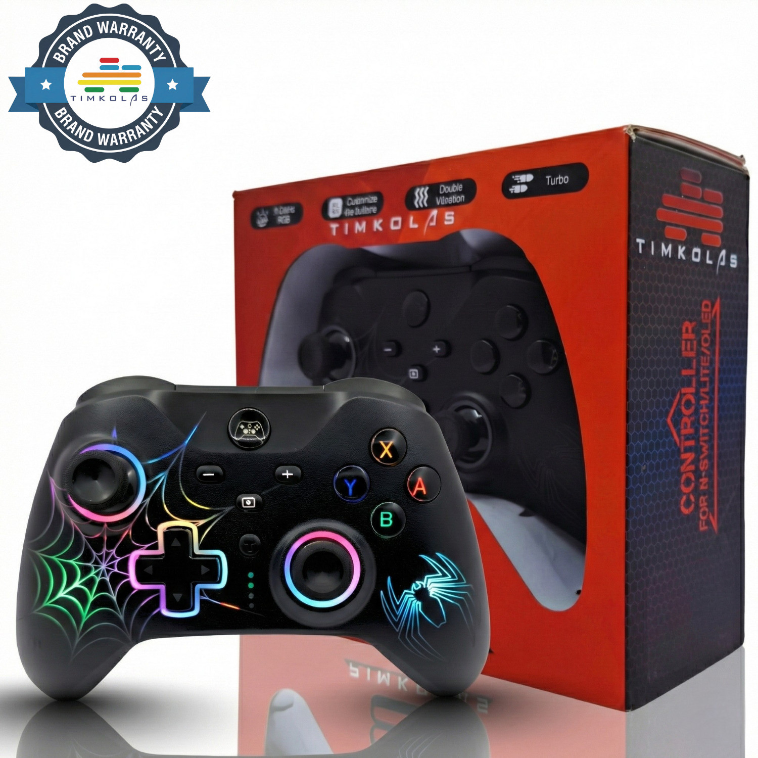 Image of Timkolas Wireless Gaming Controller with RGB LED Lights Compatible &PC,Windows,Console 02 Bluetooth Gamepad