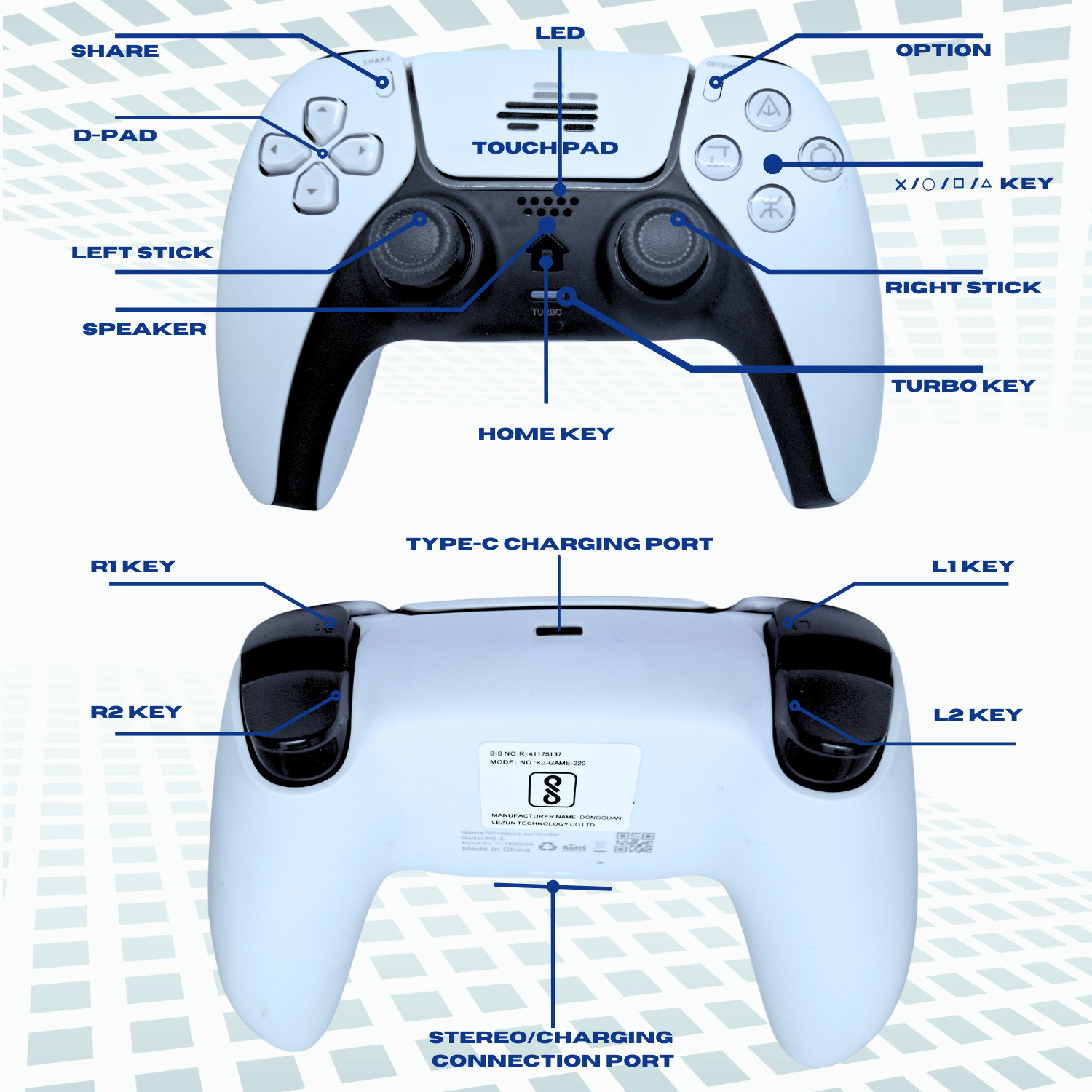 Image of Timkolas Compatible PS4 Z1 Gaming Series Wireless Controller PC & Cloud Gaming Support 08 Bluetooth Gamepad