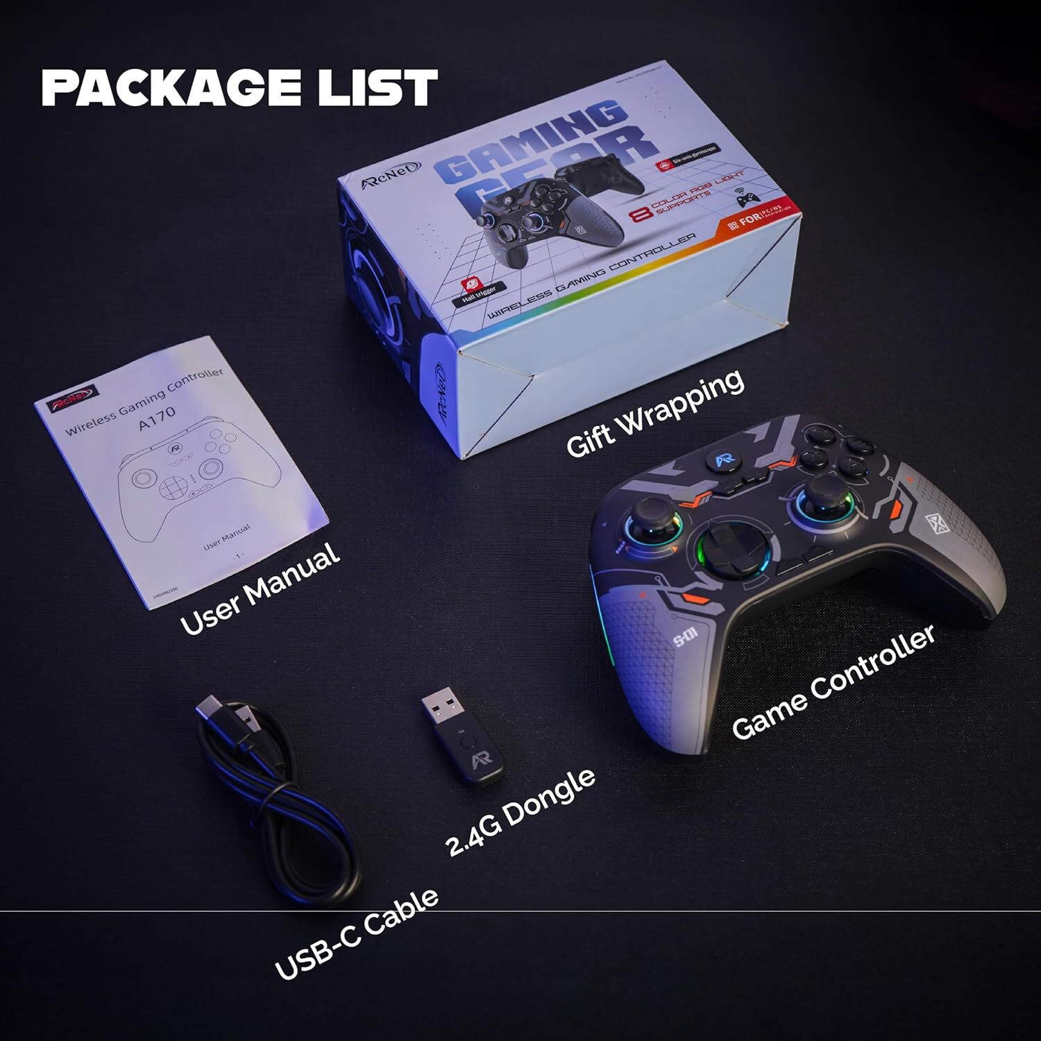 Image of Arcnet Wireless Gaming Controller for PC & Laptop - Bluetooth Gamepad Controller Bluetooth Gamepad