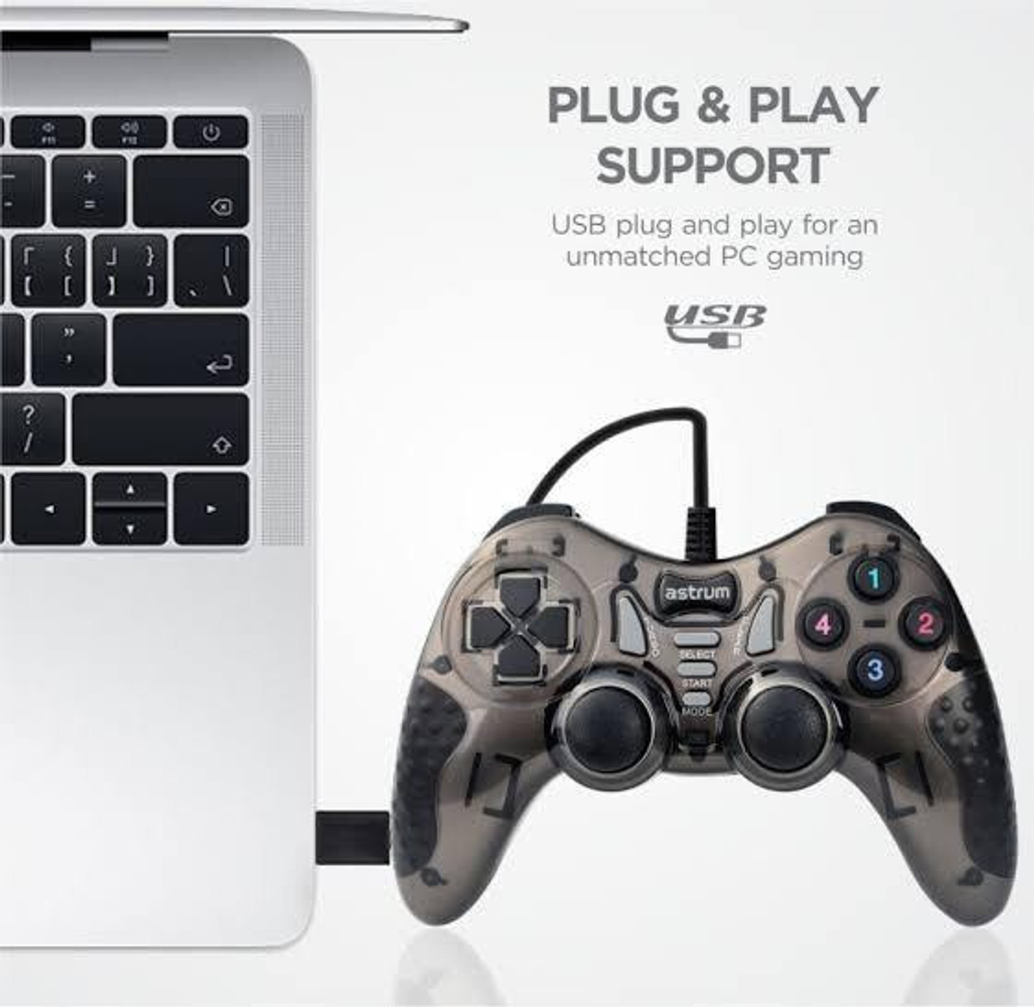 Image of ASTRUM Twin Dual Shock USB Wired Gamepad Joystick USB Gamepad