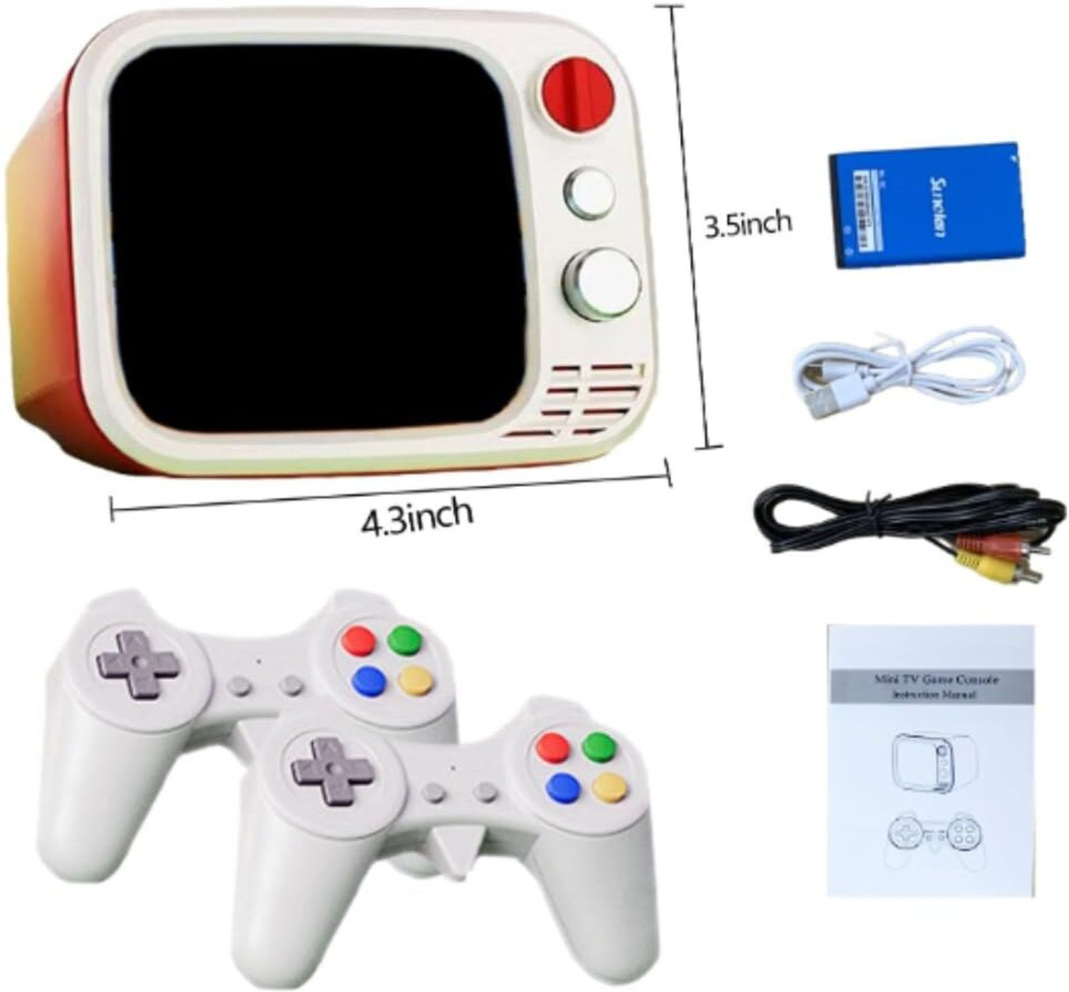Image of SHAILRON Portable Gaming 740 Classic 3.5 inch Screen TV Games 2 Players Gamepad USB Gamepad