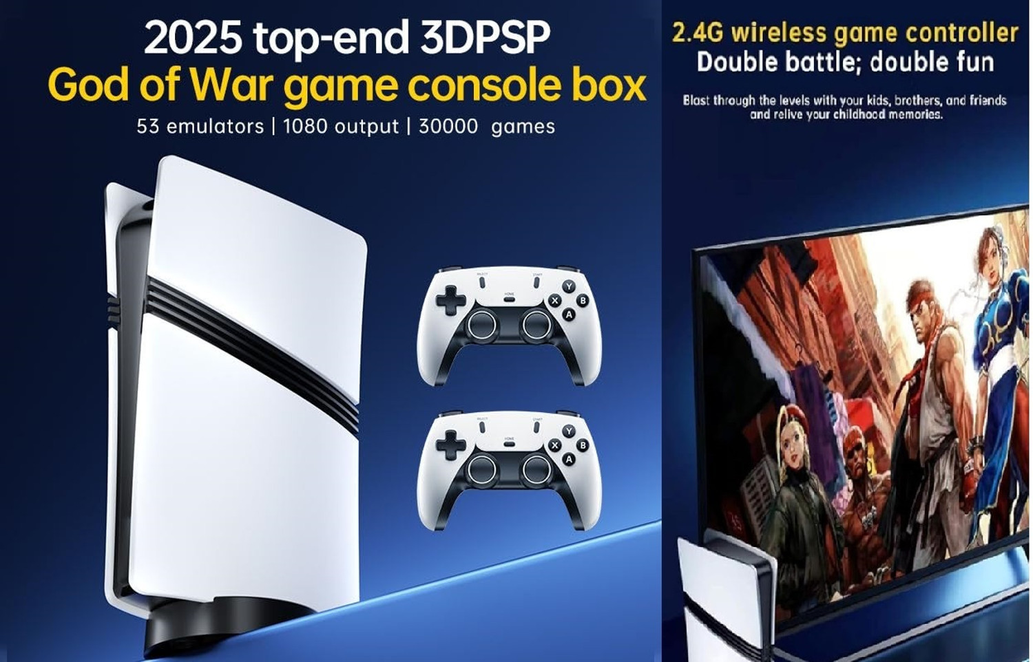 Image of SHAILRON GS5 Classic TV Video Console with 30000 Game Bluetooth Gamepad