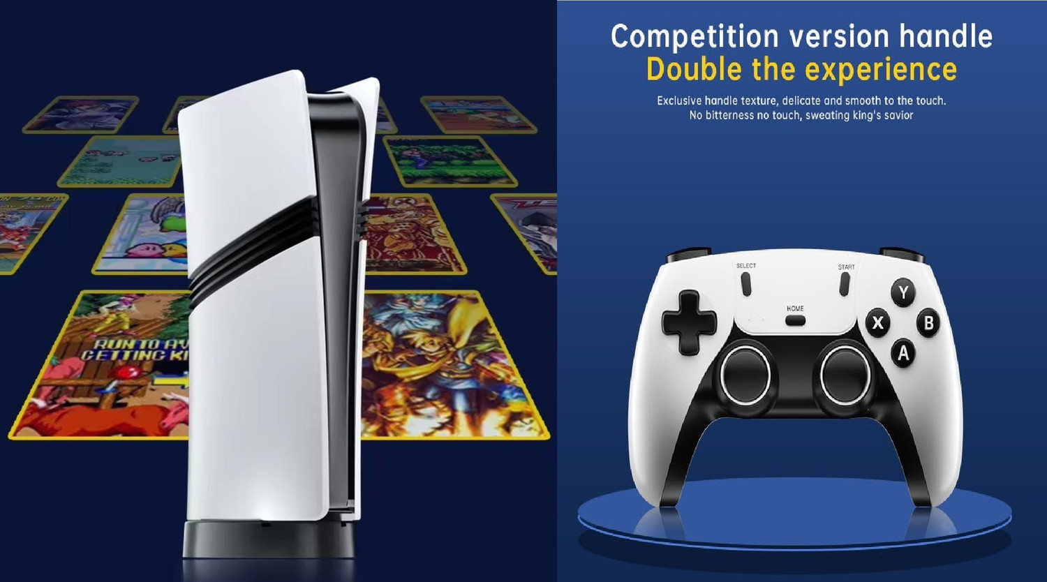 Image of SHAILRON GS5 Classic TV Video Console with 30000 Game Bluetooth Gamepad