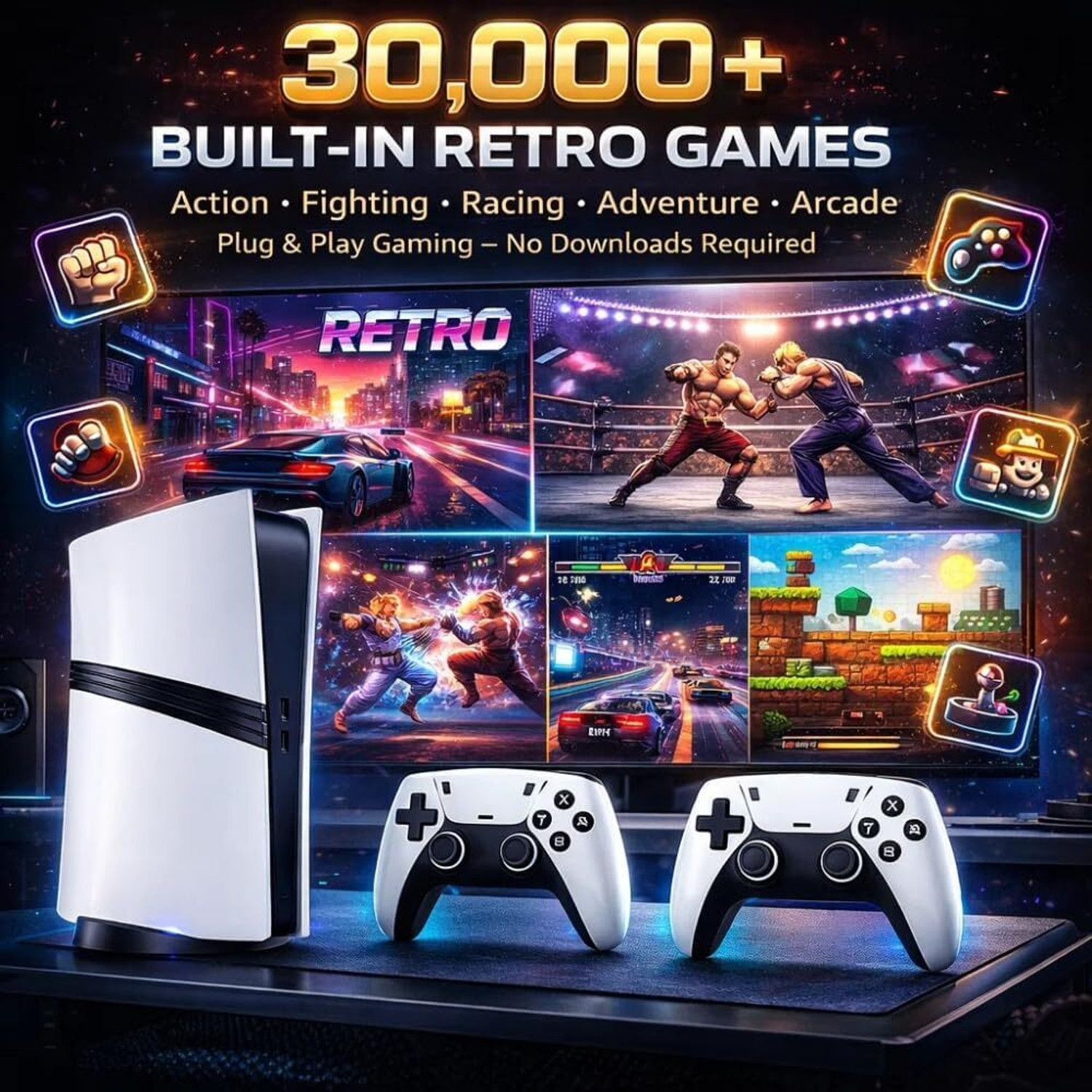 Image of SHAILRON M15 2.4GHz Wireless TV Game,9+ Emulators, 20,000+ Games Wi-fi Gamepad
