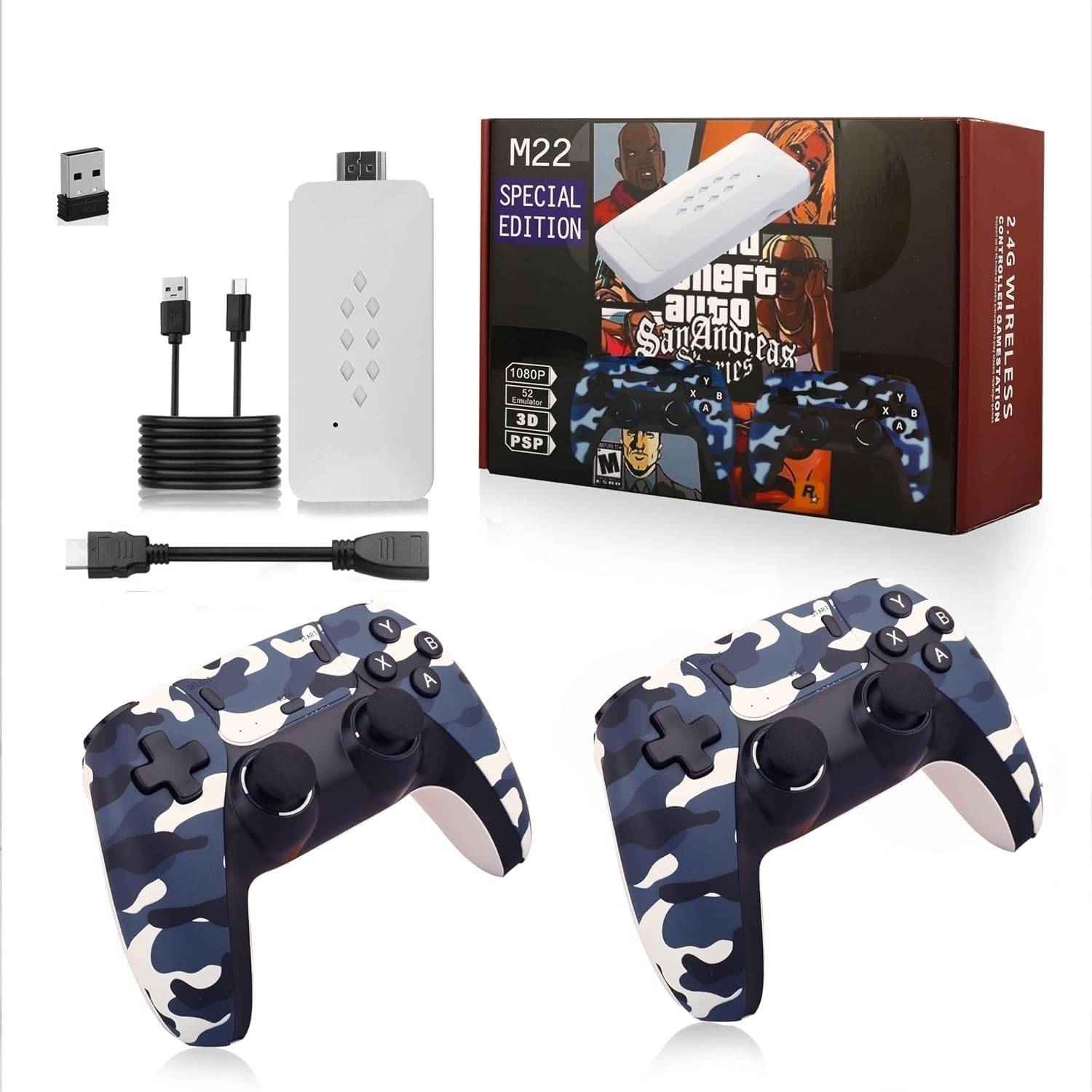SHAILRON M22 Special Edition Retro Gaming, 30,000+ Games, 52 Emulators Wi-fi Gamepad