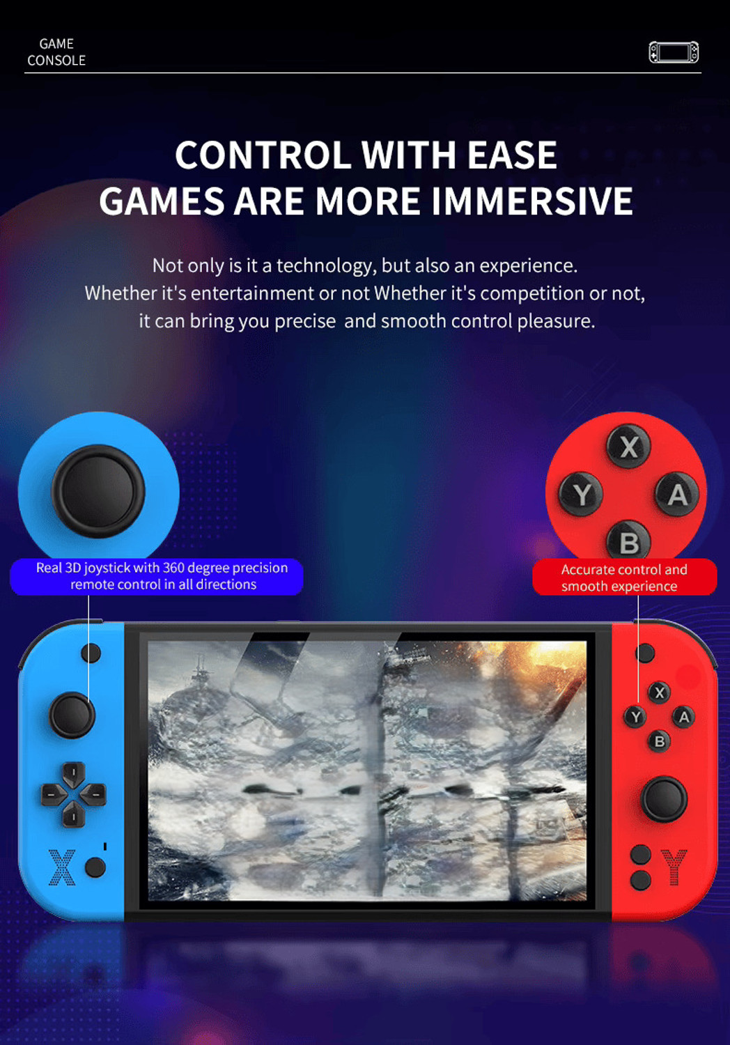 Image of Cubonic G90 Video Game| HD 7 inch Display| Dual Joystick| Quadcore A7| Rechargeable USB Gamepad