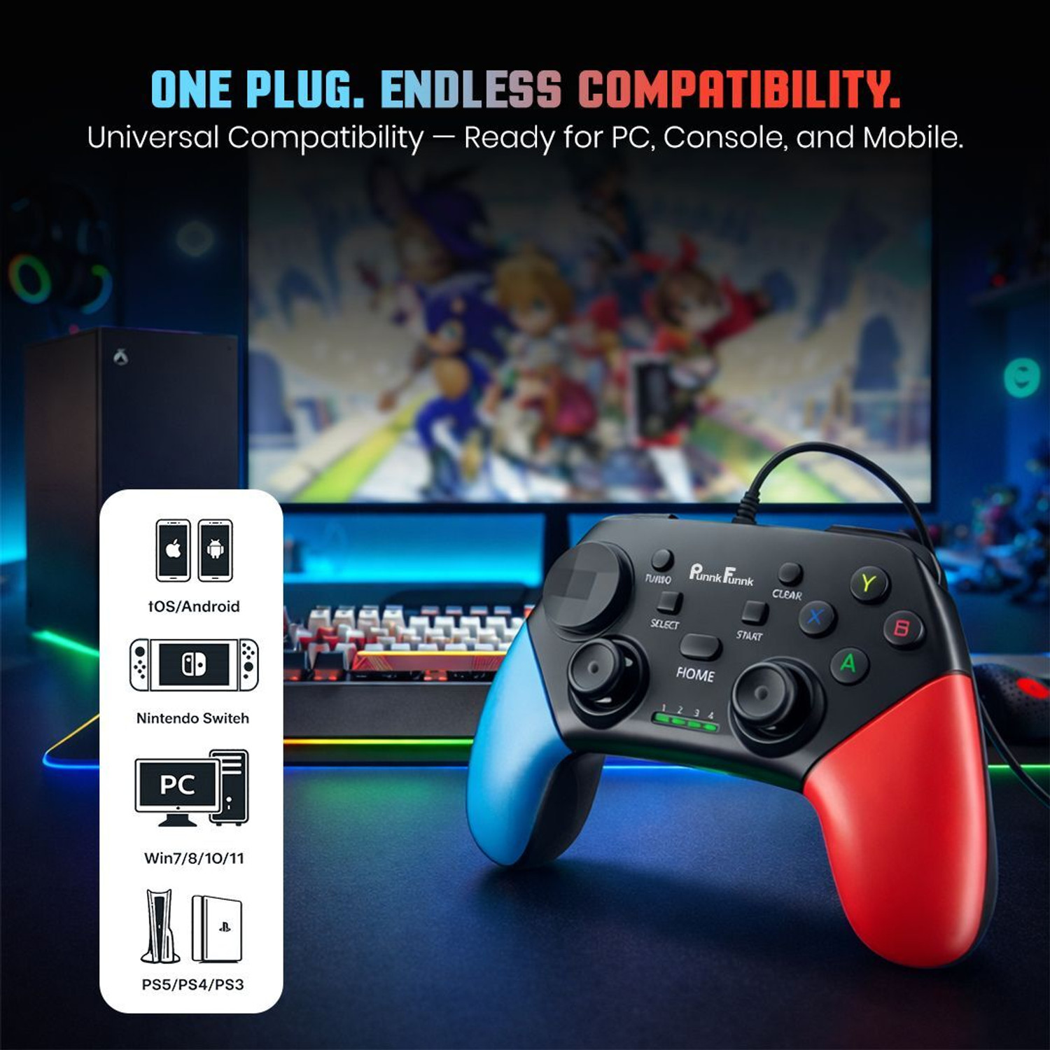Image of PunnkFunnk BSP G9 Wired Controller for Android And iOS Bluetooth Gamepad