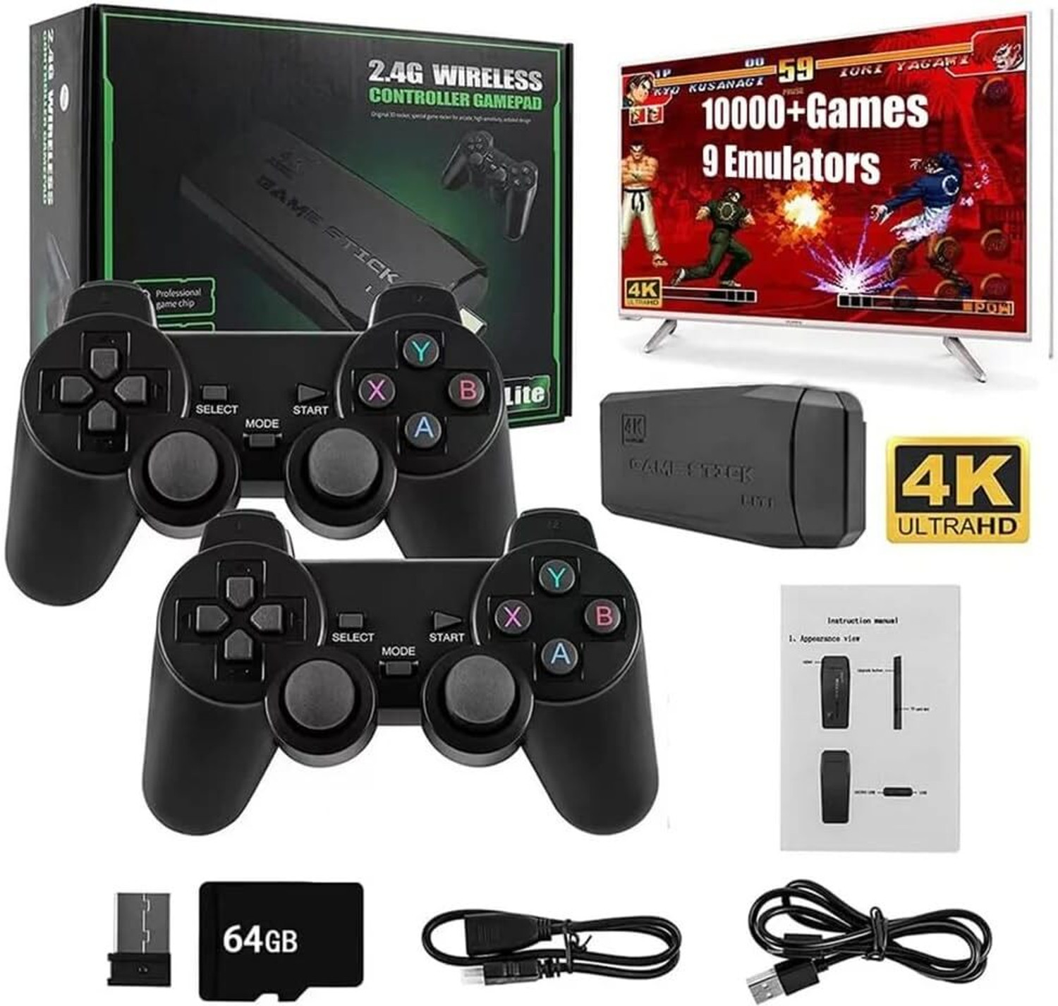 Image of SHAILRON Wireless Console Game Stick - Retro Video Game Console with 3000 Built-in Games Gamepad